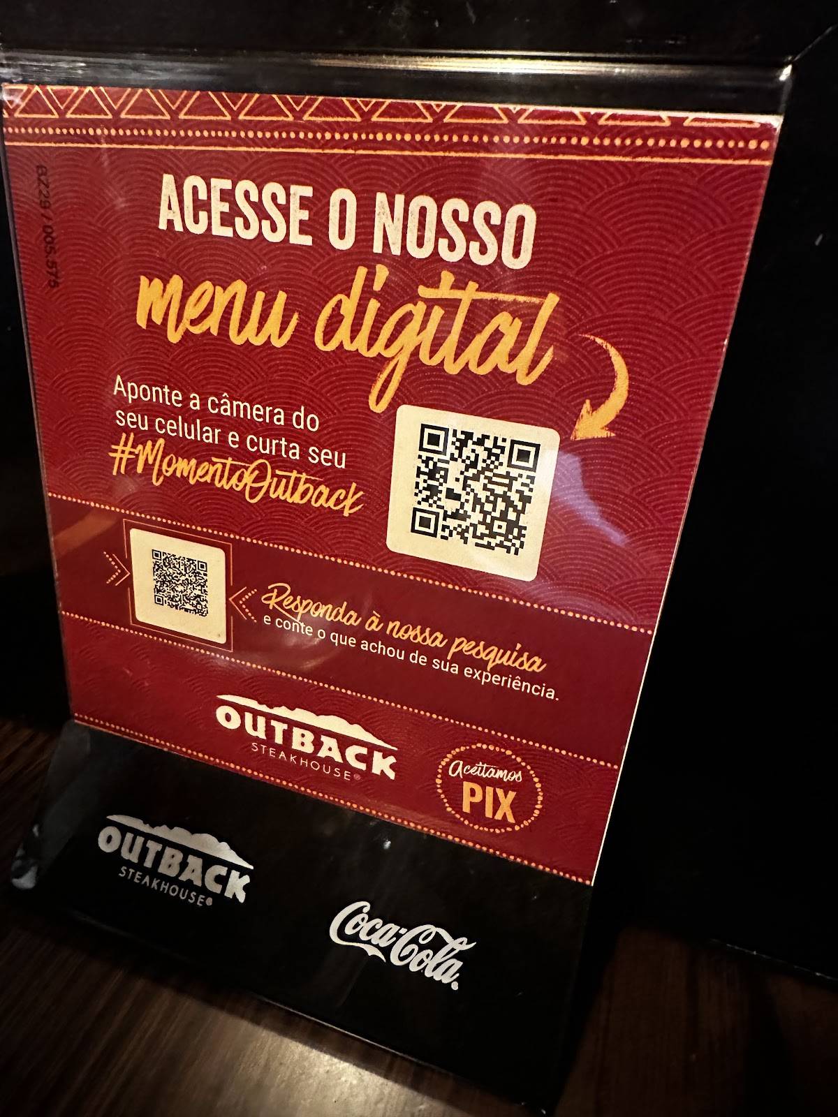 Restaurante Outback Steakhouse cardápio