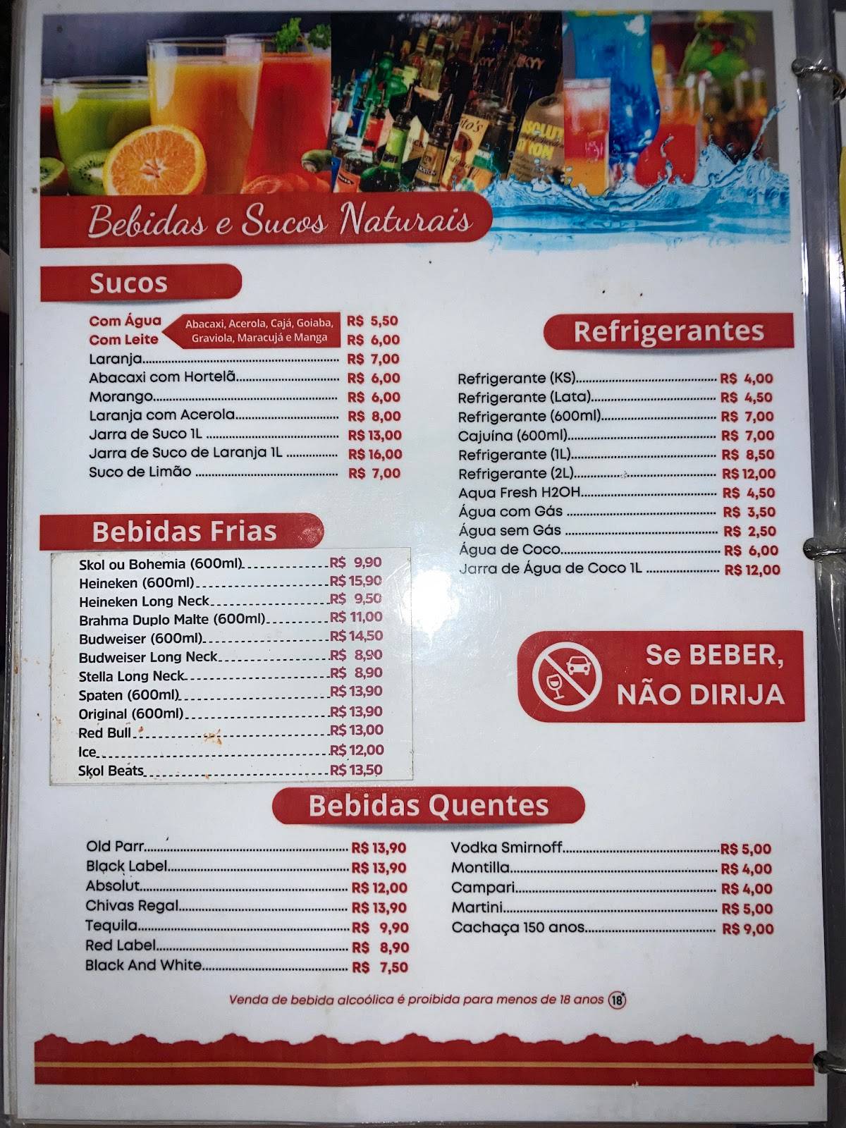 RESTAURANTE NOVO PALADARS - CRATEUS cardápio