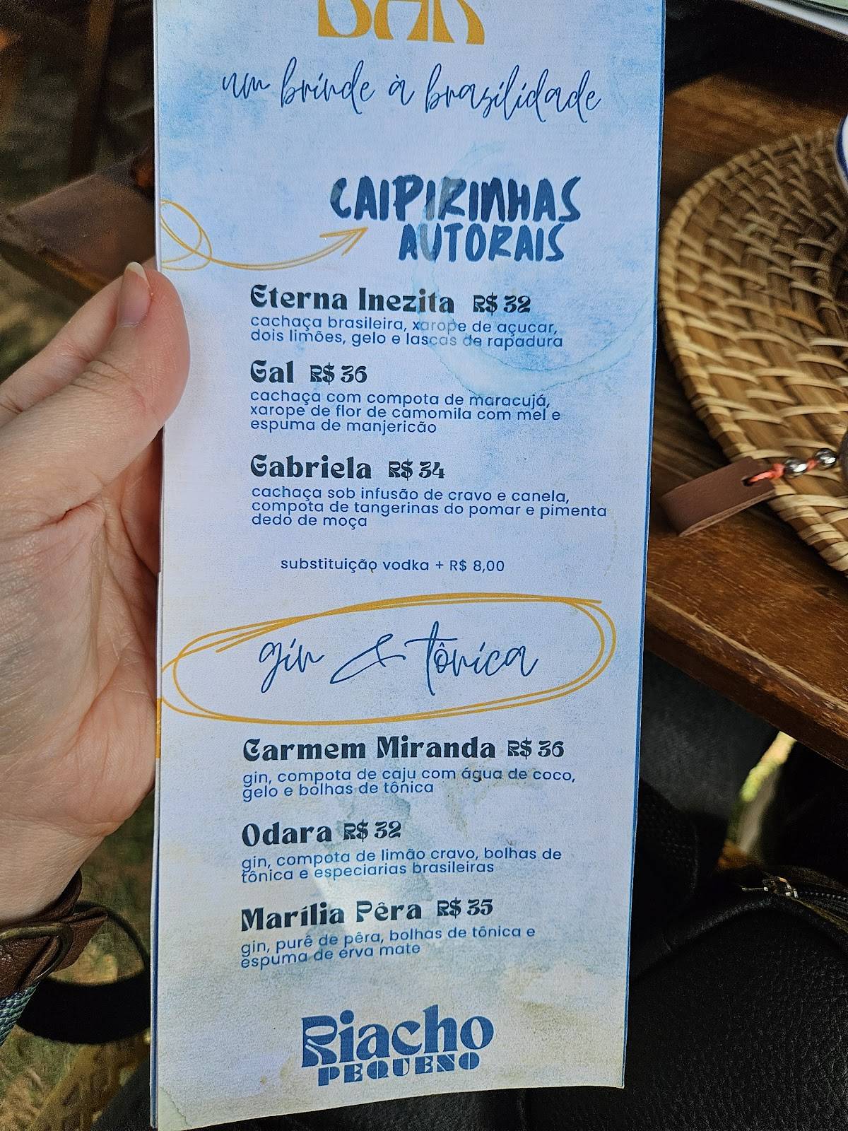 Restaurante Riacho Pequeno cardápio