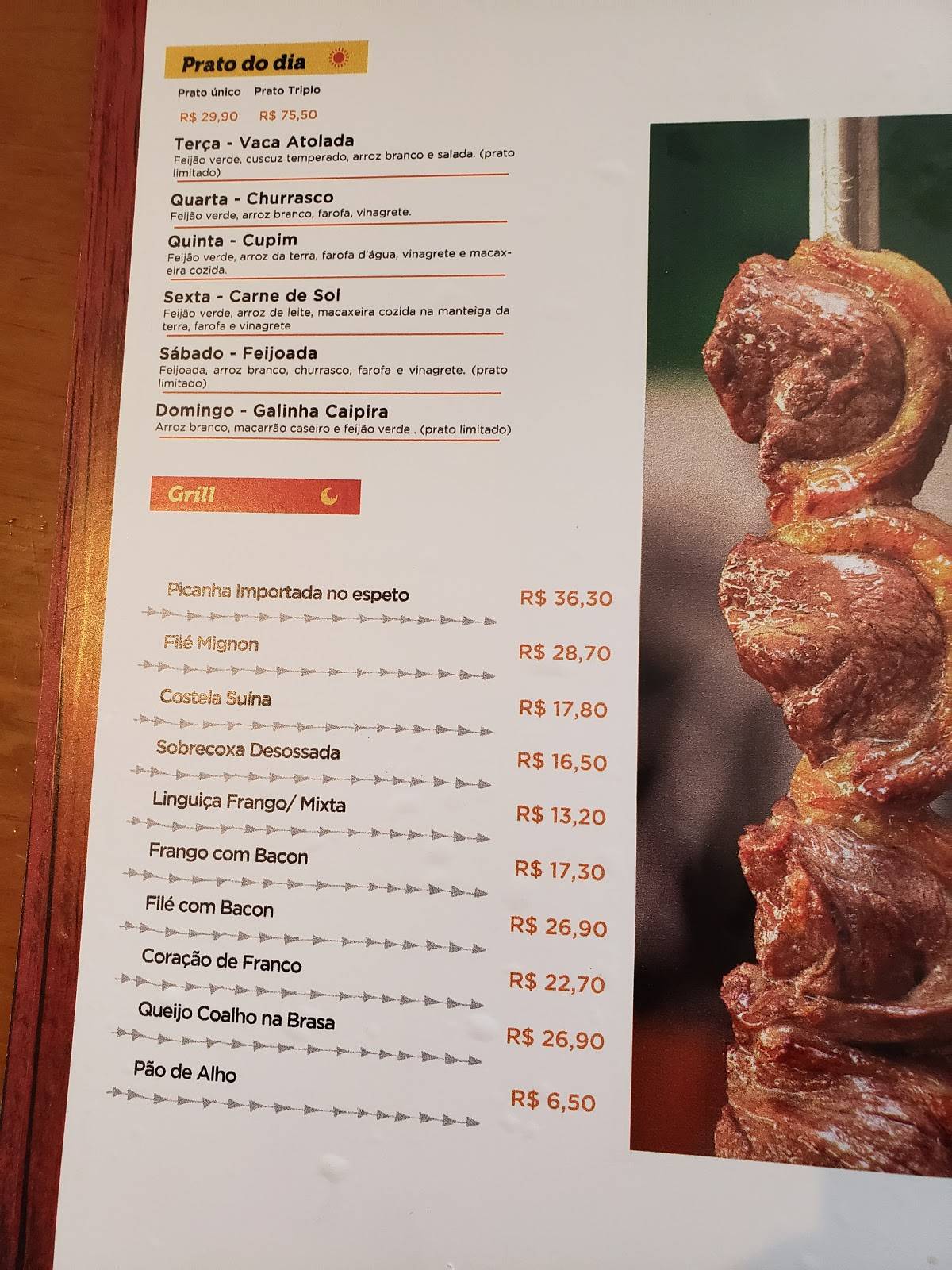 Restaurante Tchê Gourmet cardápio