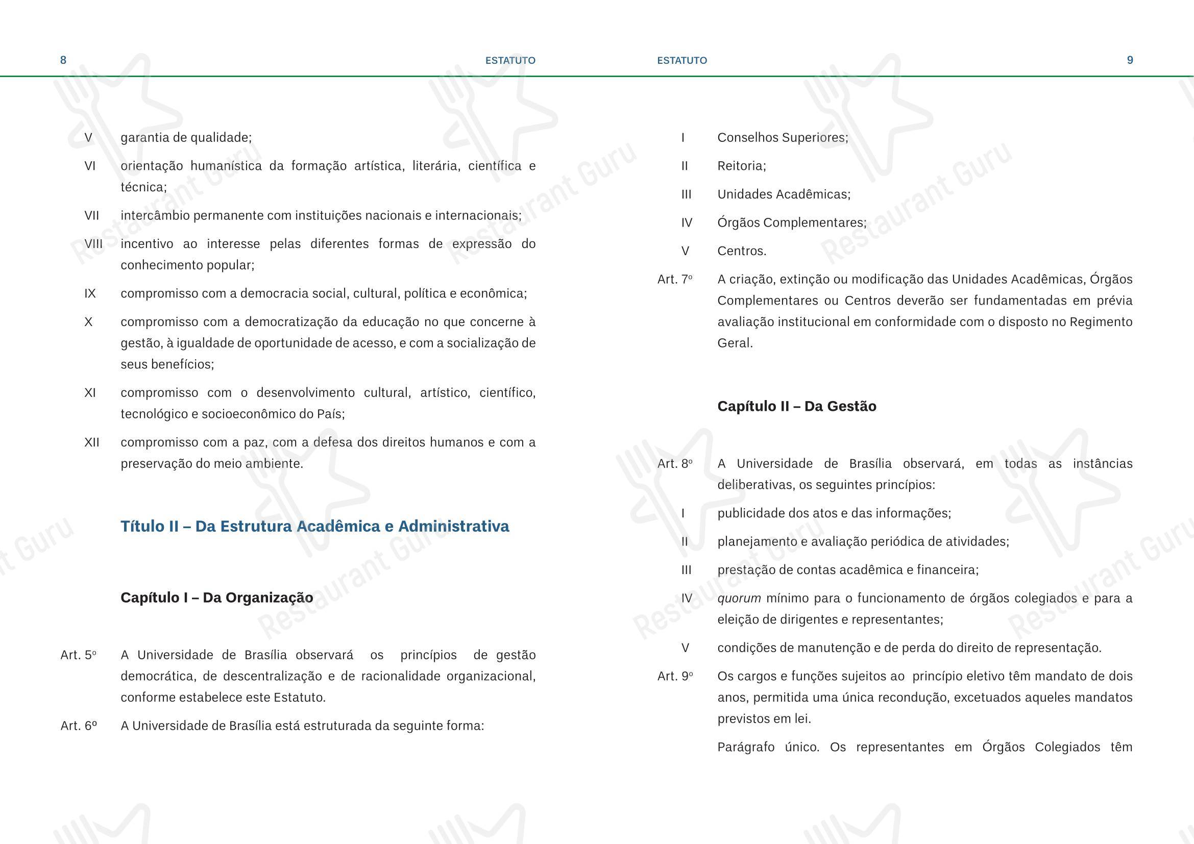 Restaurante Universitário - RU ISM GOMES DE MATTOS em Brasília - Коктейльная карта