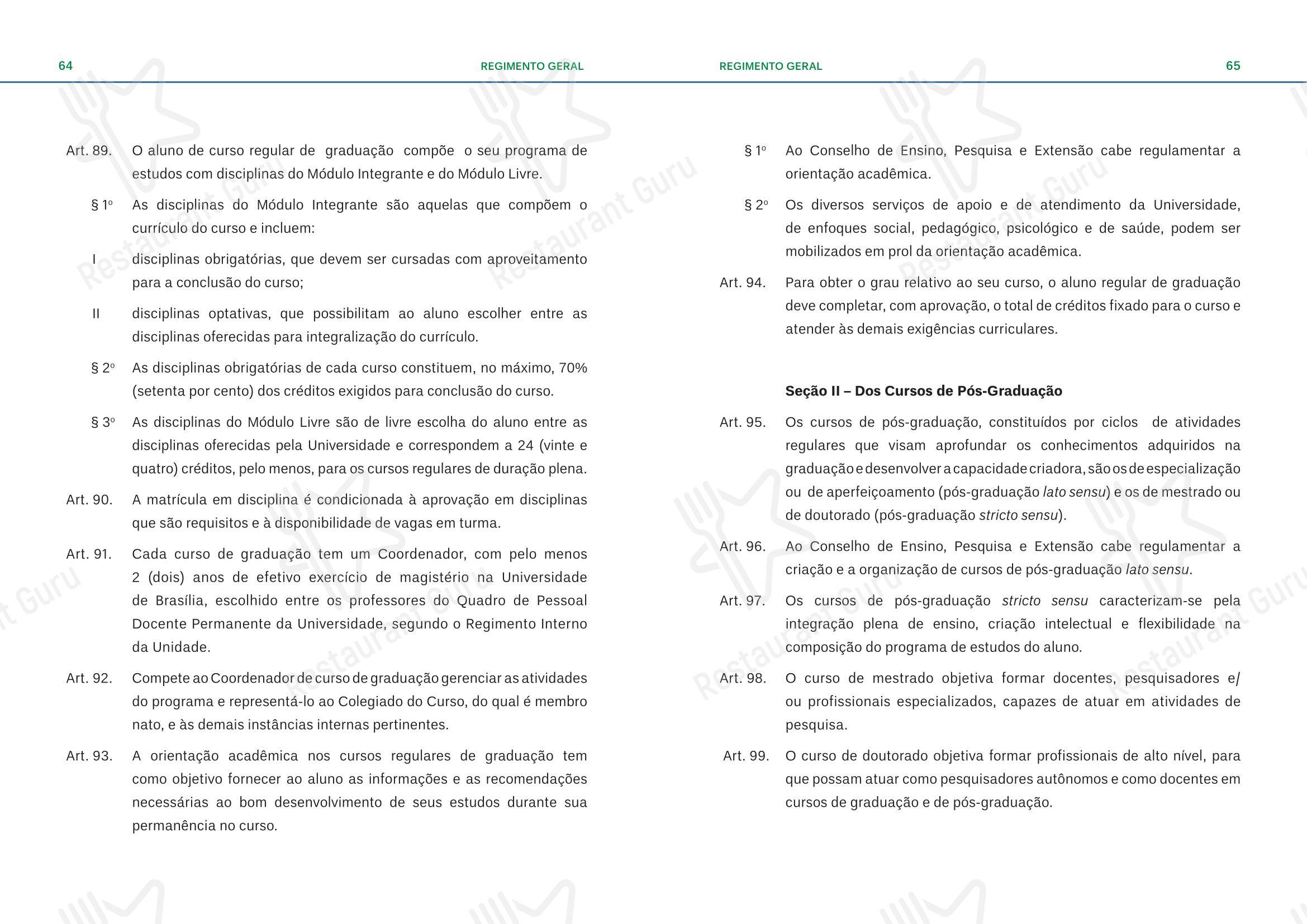 Restaurante Universitário - RU ISM GOMES DE MATTOS em Brasília - Коктейльная карта