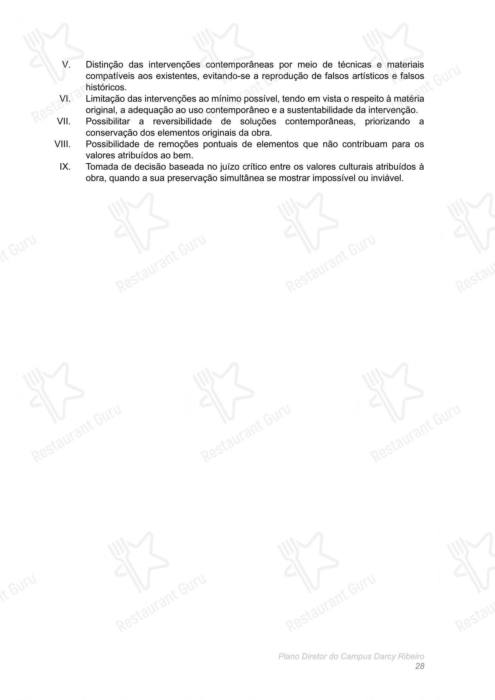 Крафт меню para Restaurante Universitário - RU ISM GOMES DE MATTOS restaurante