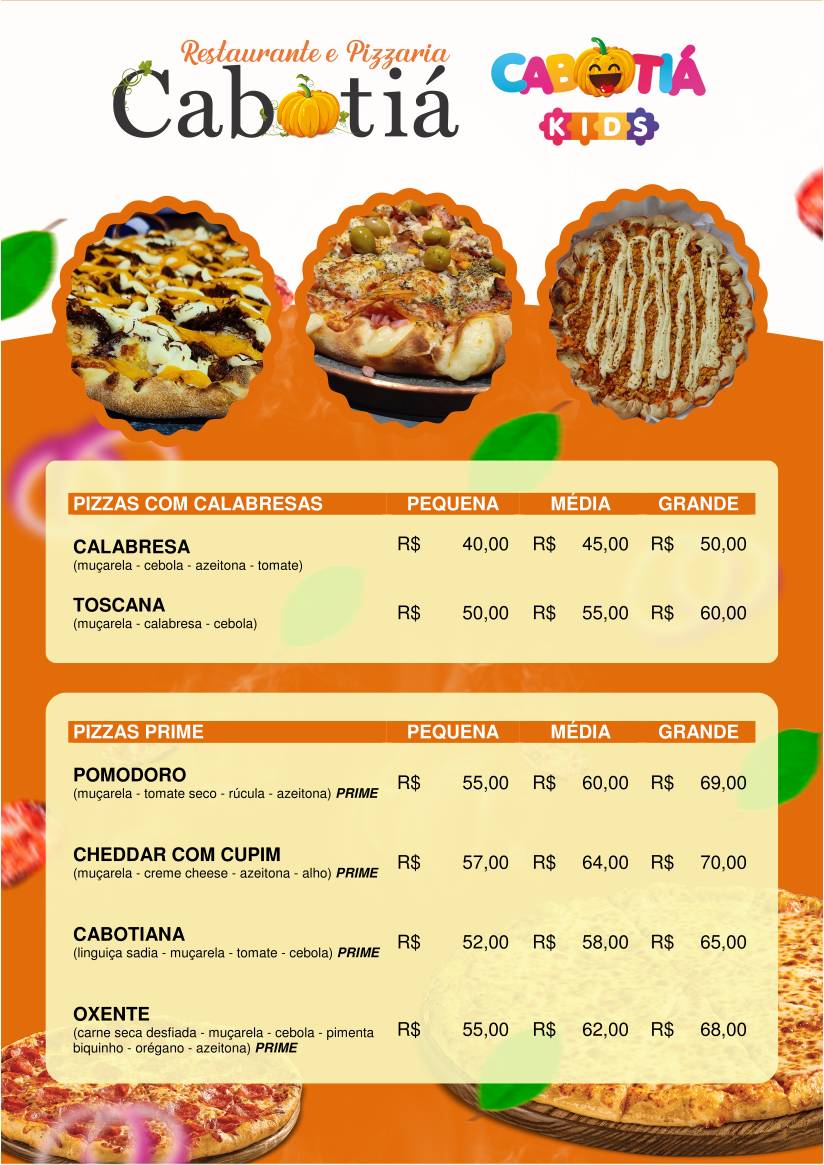 Restaurante Cabotiá cardápio