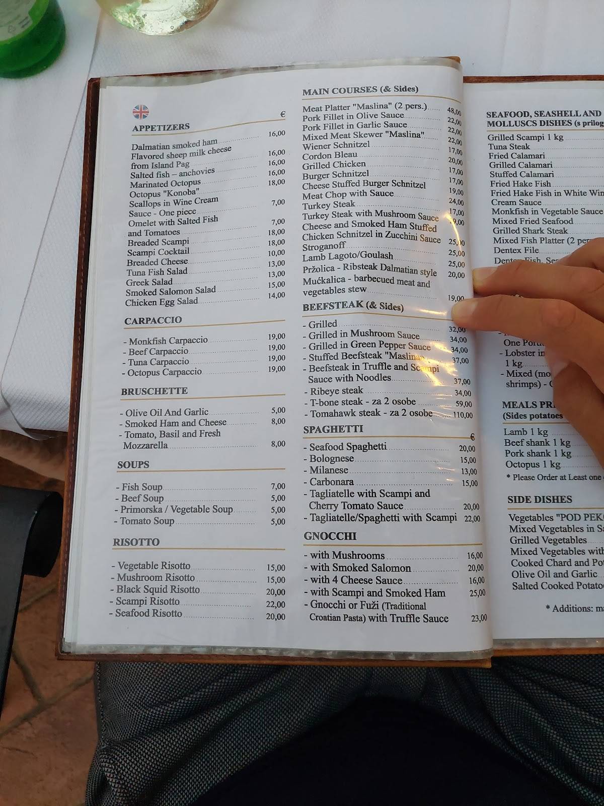 Menu di Restoran Maslina 