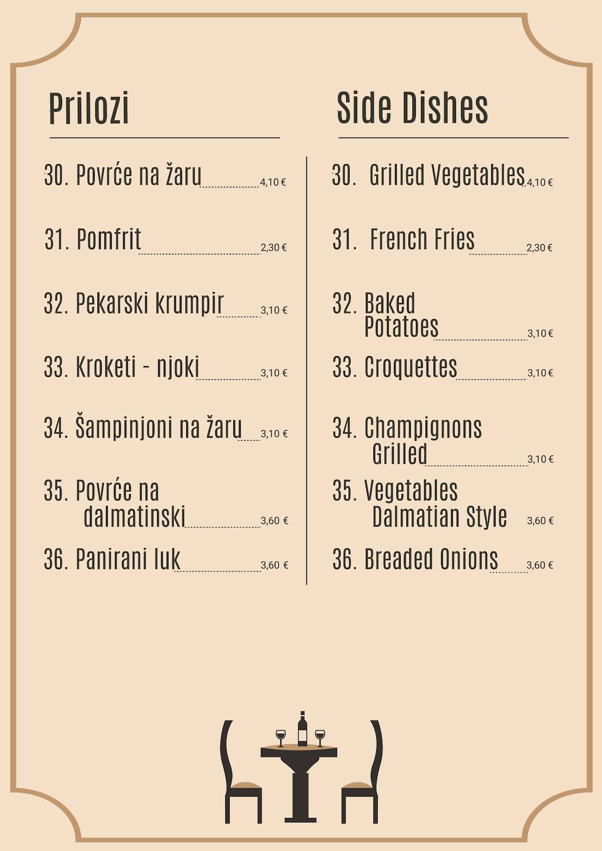 Menu di Restoran i catering Ben-Mar 