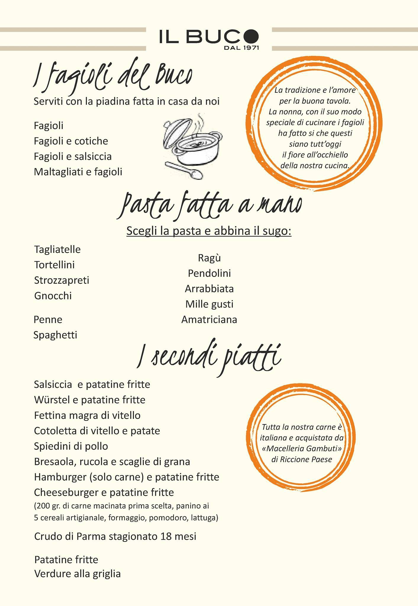 Menu di Il Buco Ristorante Pizzeria 