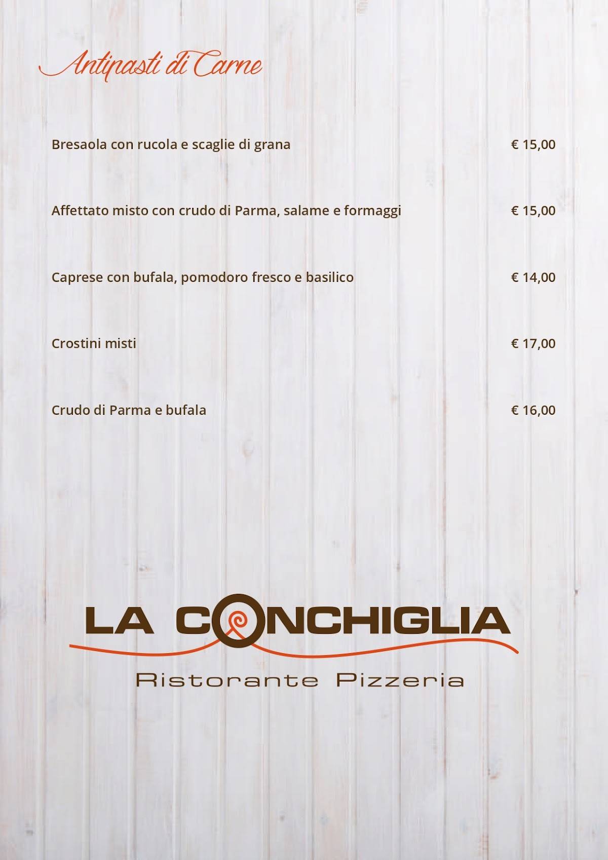 Menu di Ristorante La Conchiglia 
