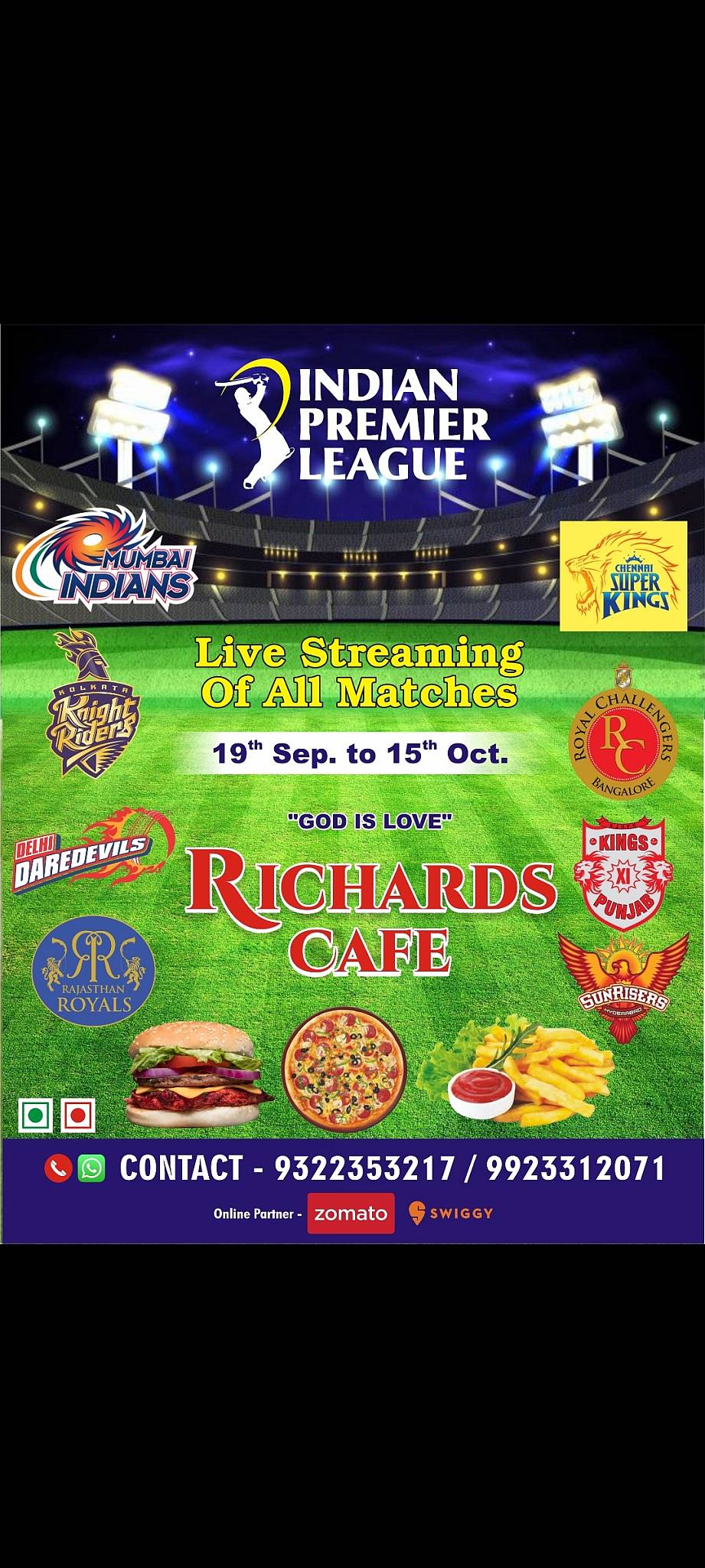 Richards cafe menu