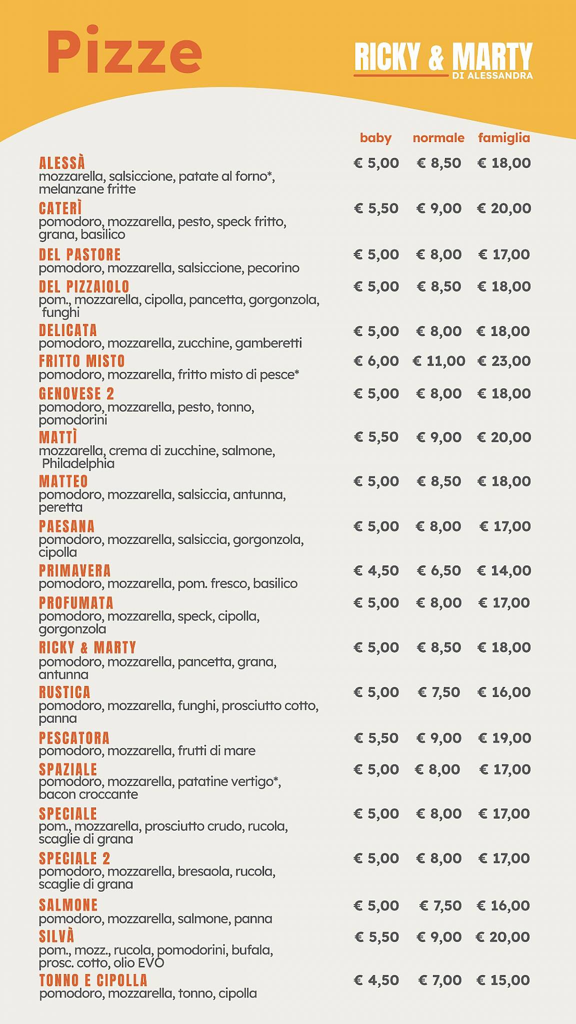 Menu di Ricky & Marty 