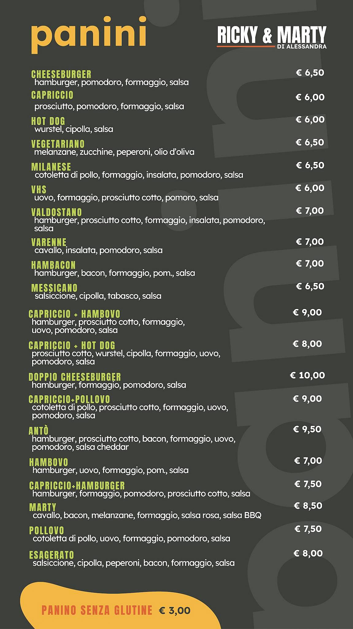 Menu di Ricky & Marty 