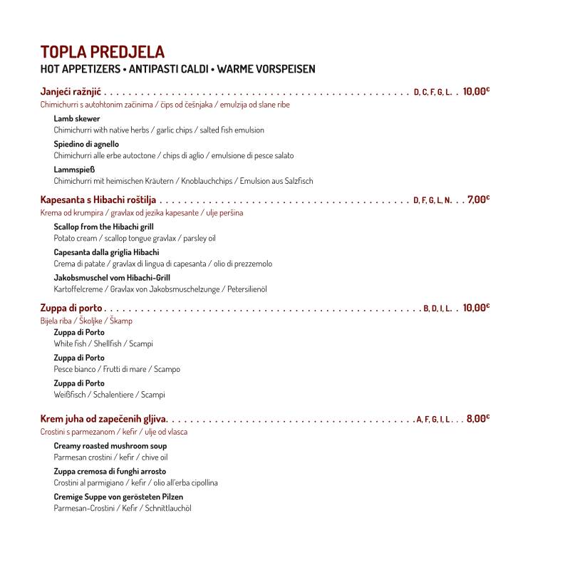 Menu di Conca d'oro 