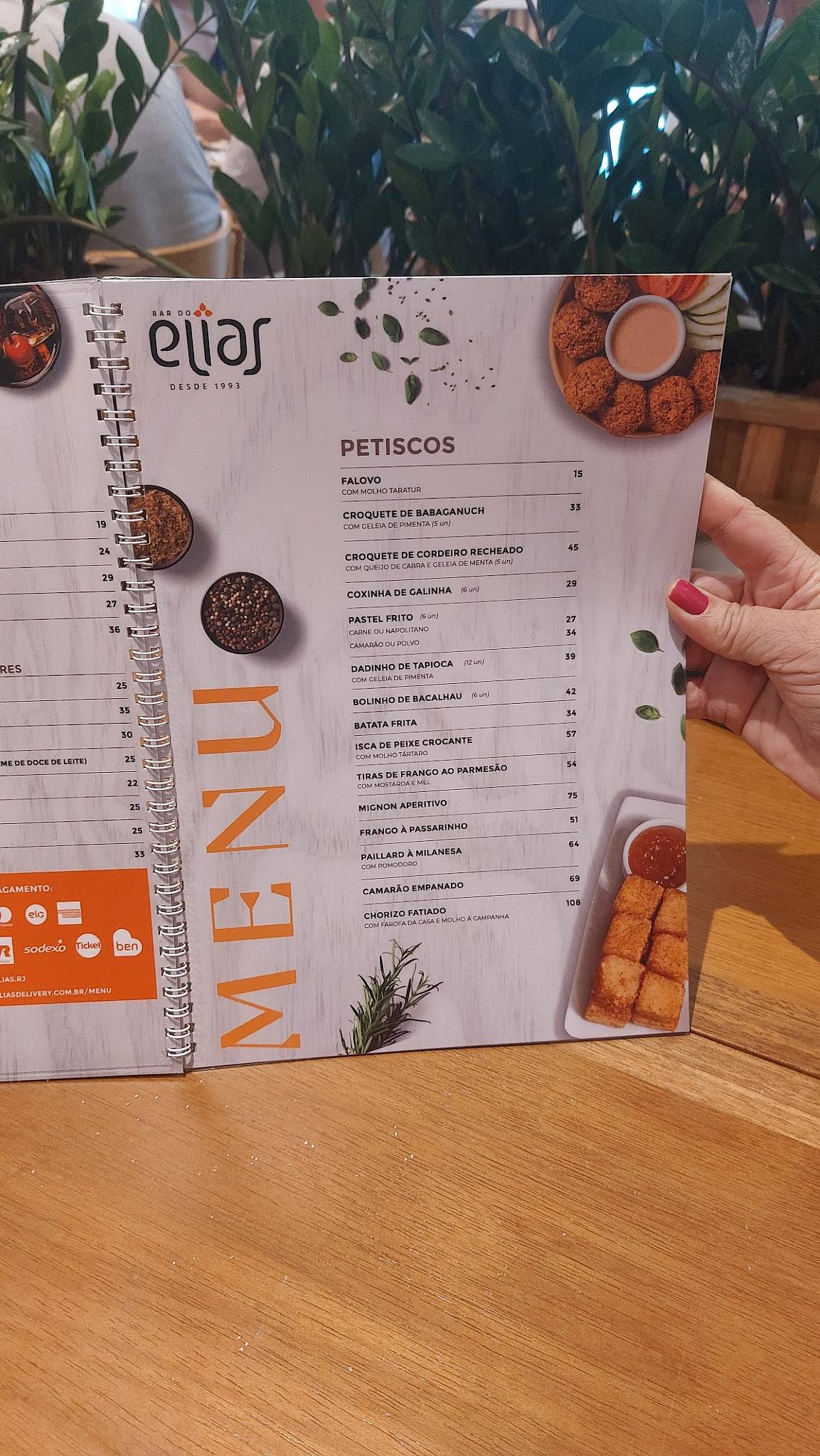 Bar do Elias - Tijuca cardápio