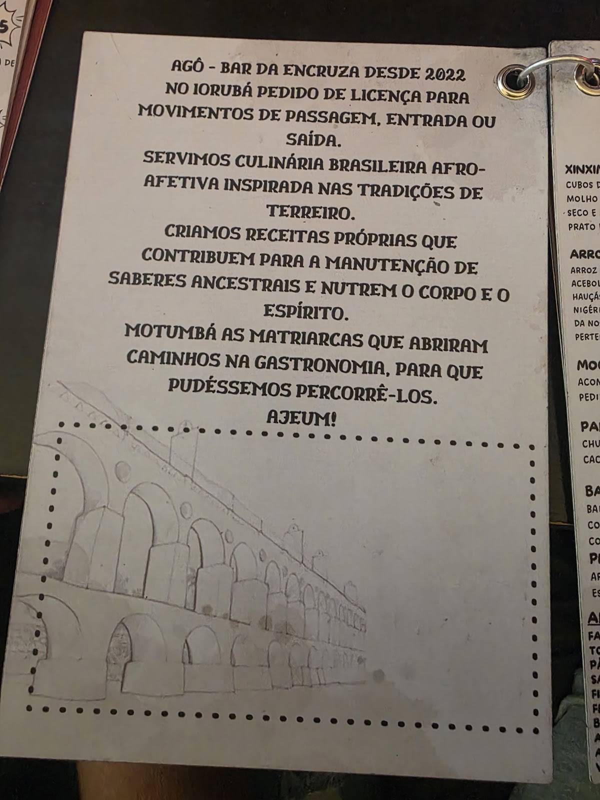 AGÔ - Bar da Encruza cardápio