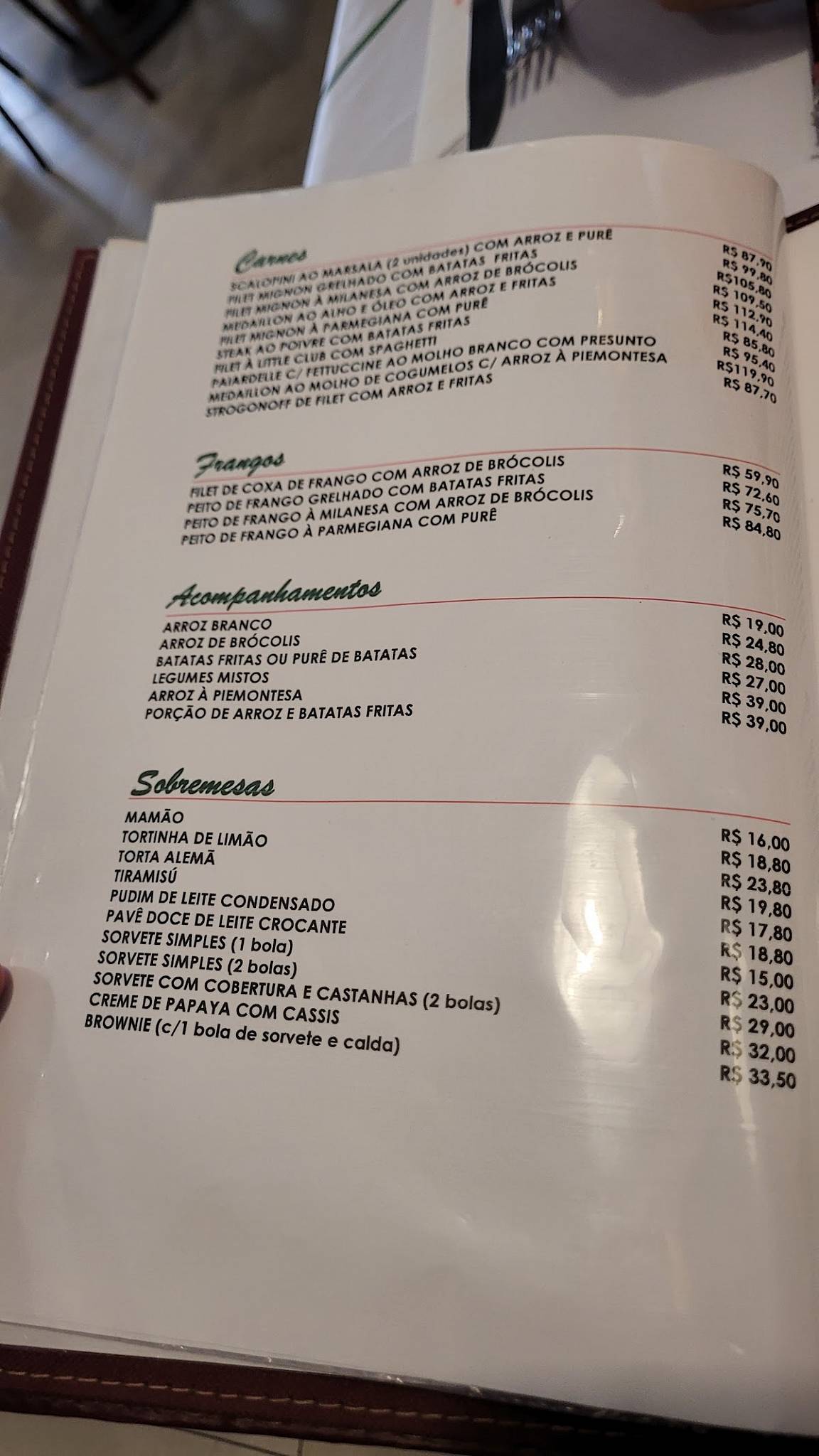 La Trattoria cardápio