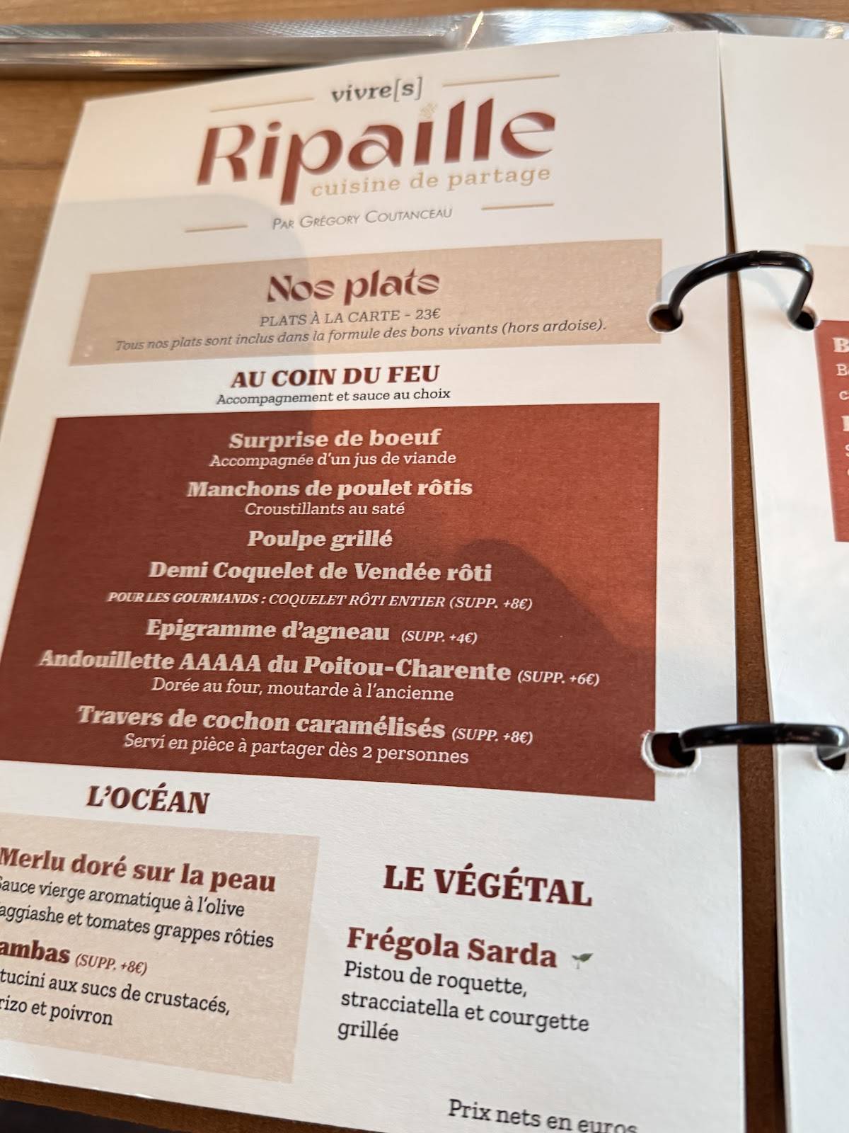 Menu de Ripaille - Vivre[s]