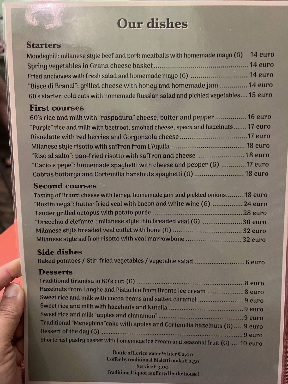 Menu di Risoelatte Duomo 