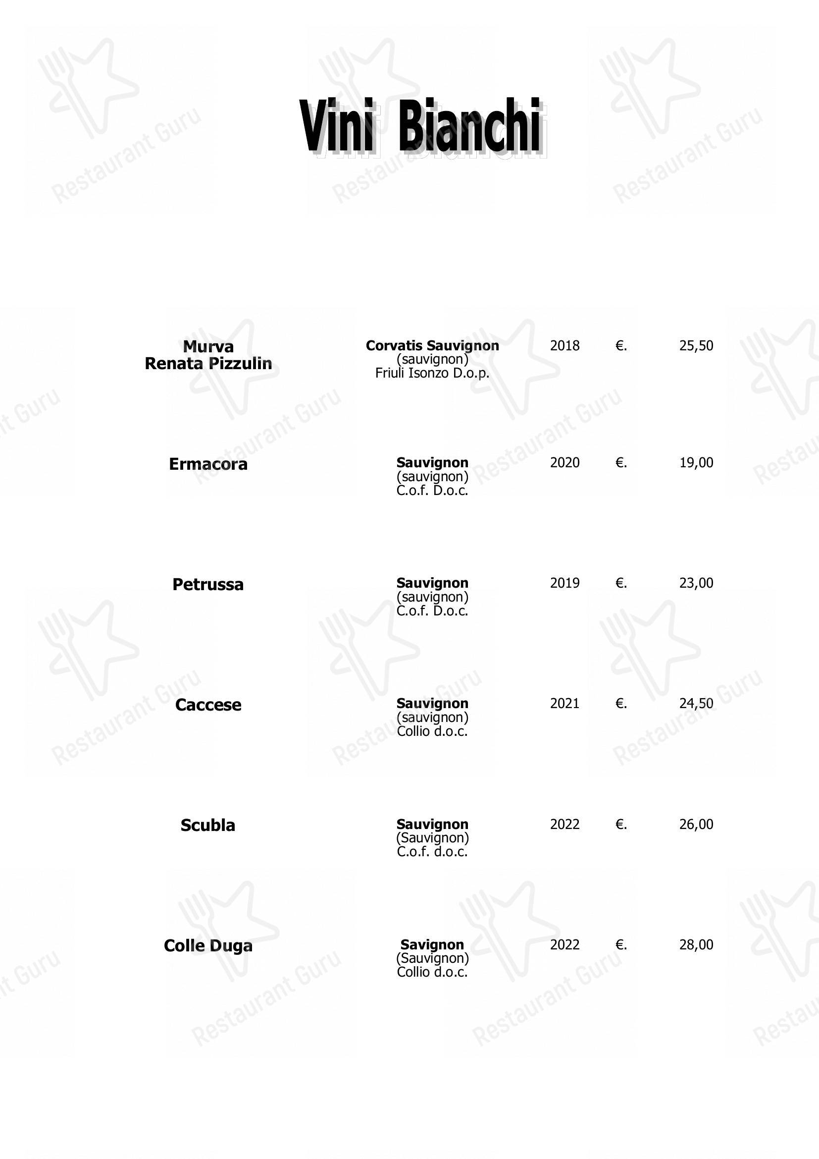 Основное меню per Ristorante Al Castello in Fagagna