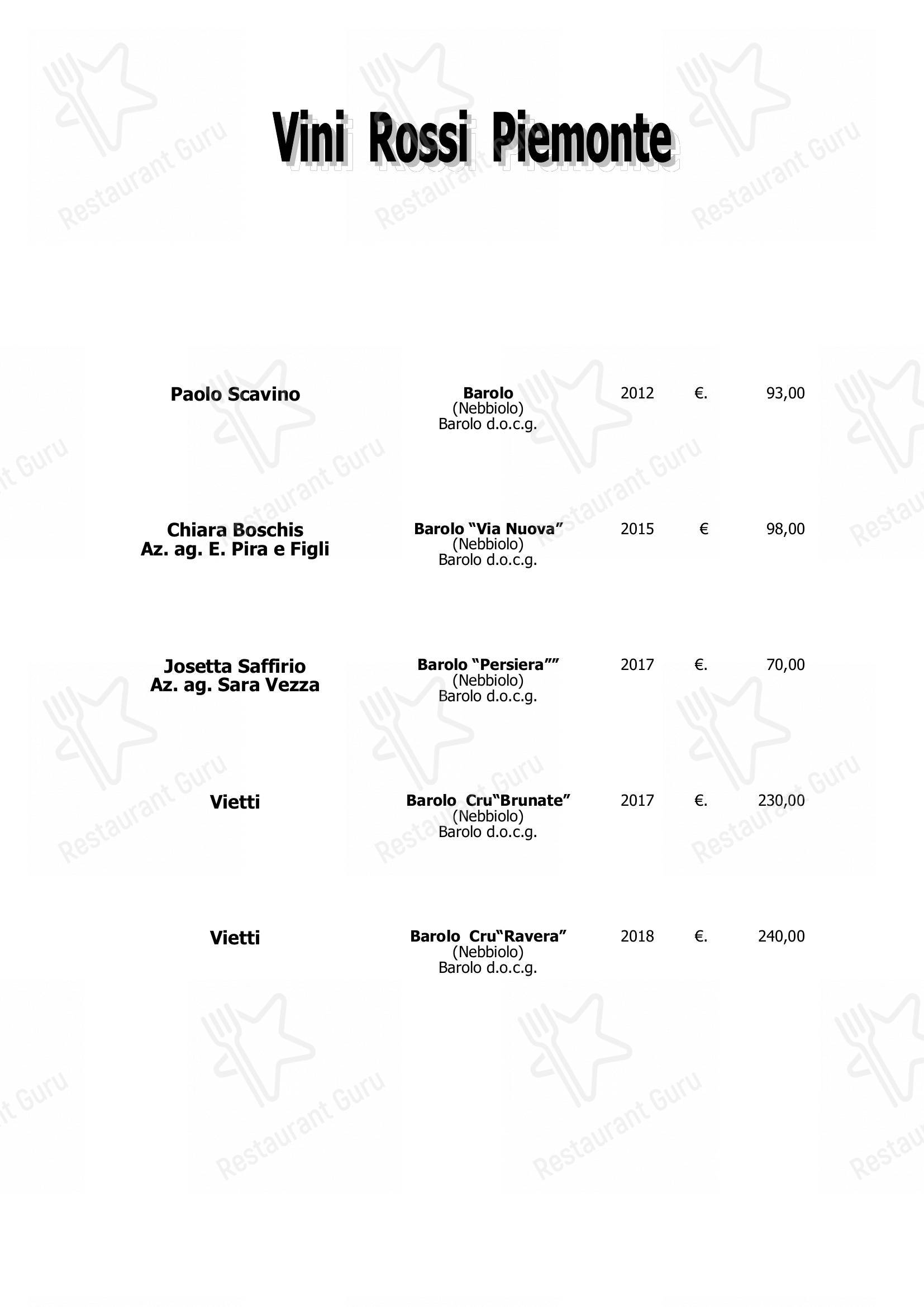 Menu di Ristorante Al Castello - Основное меню