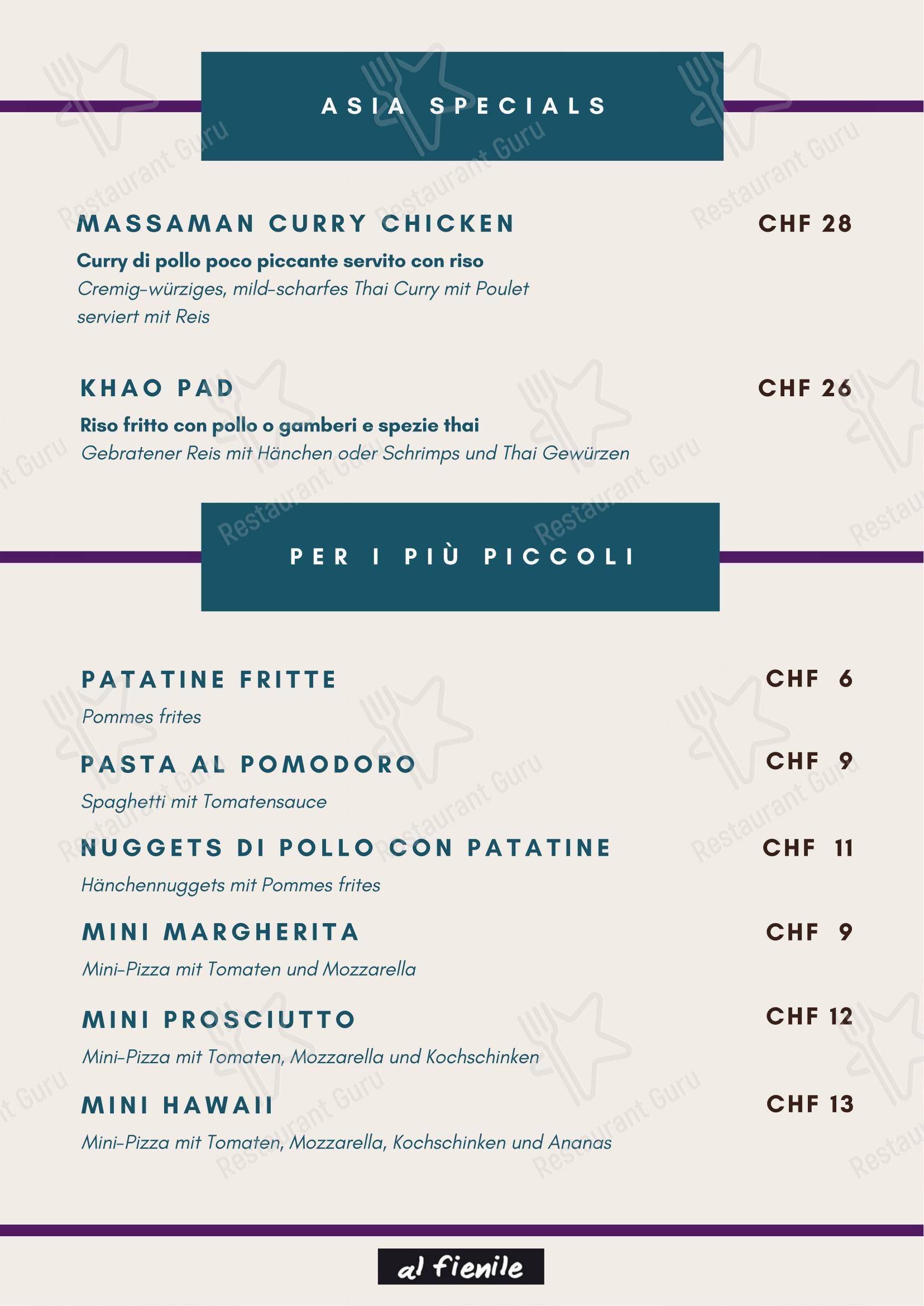 Ristorante Al Fienile in Tenero-Contra - Menu bar