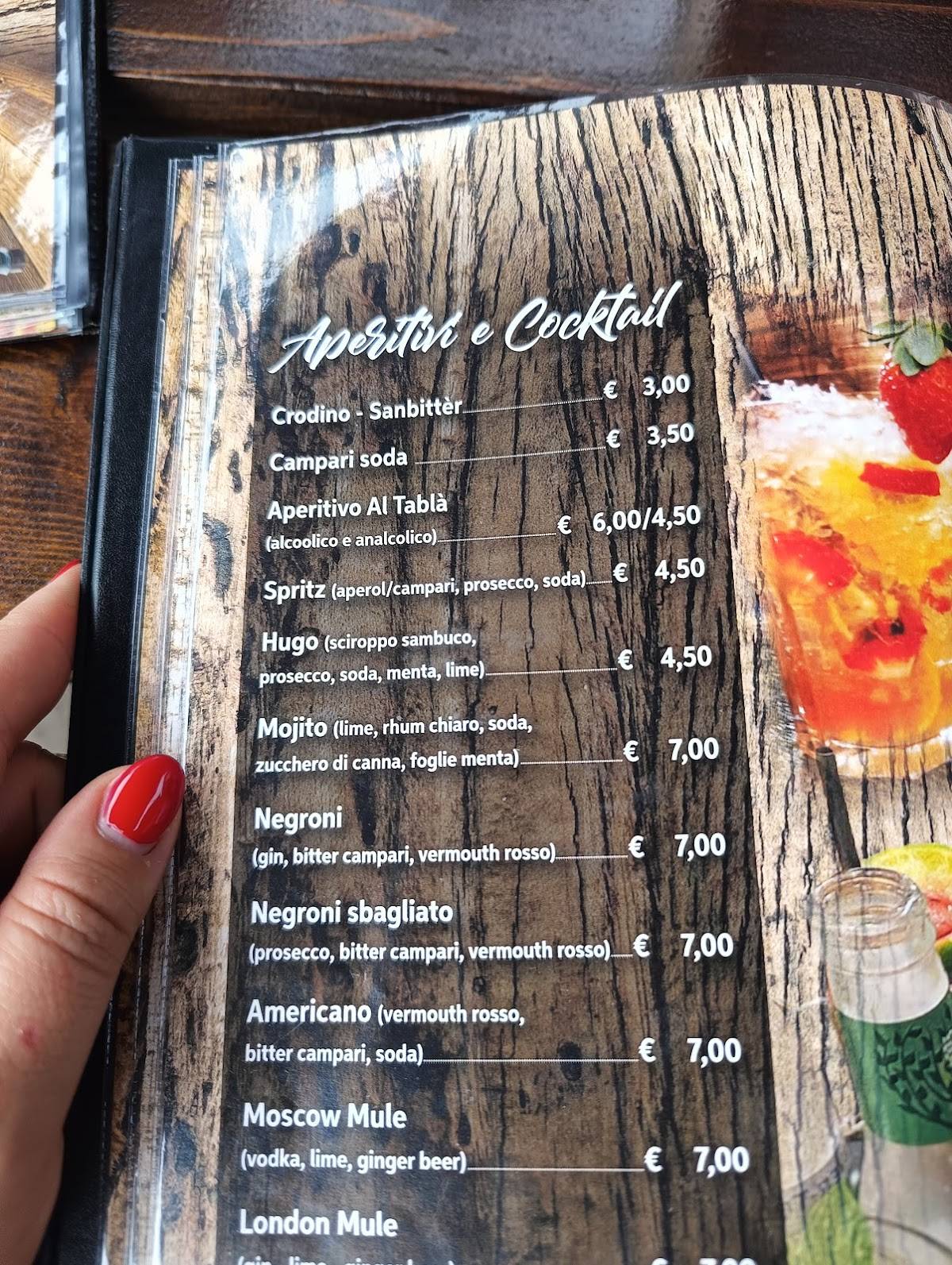 Menu di Al Tablá Pinzolo 