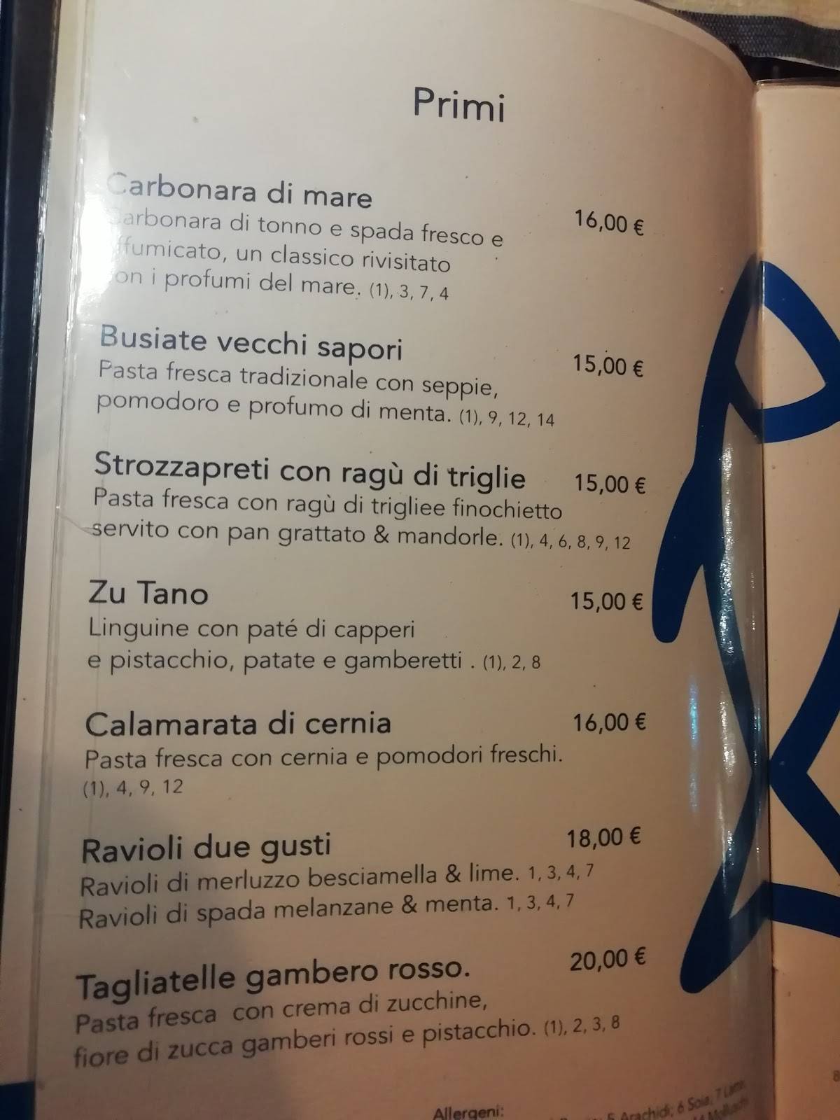 Menu di Ristorante Amecà al porto 