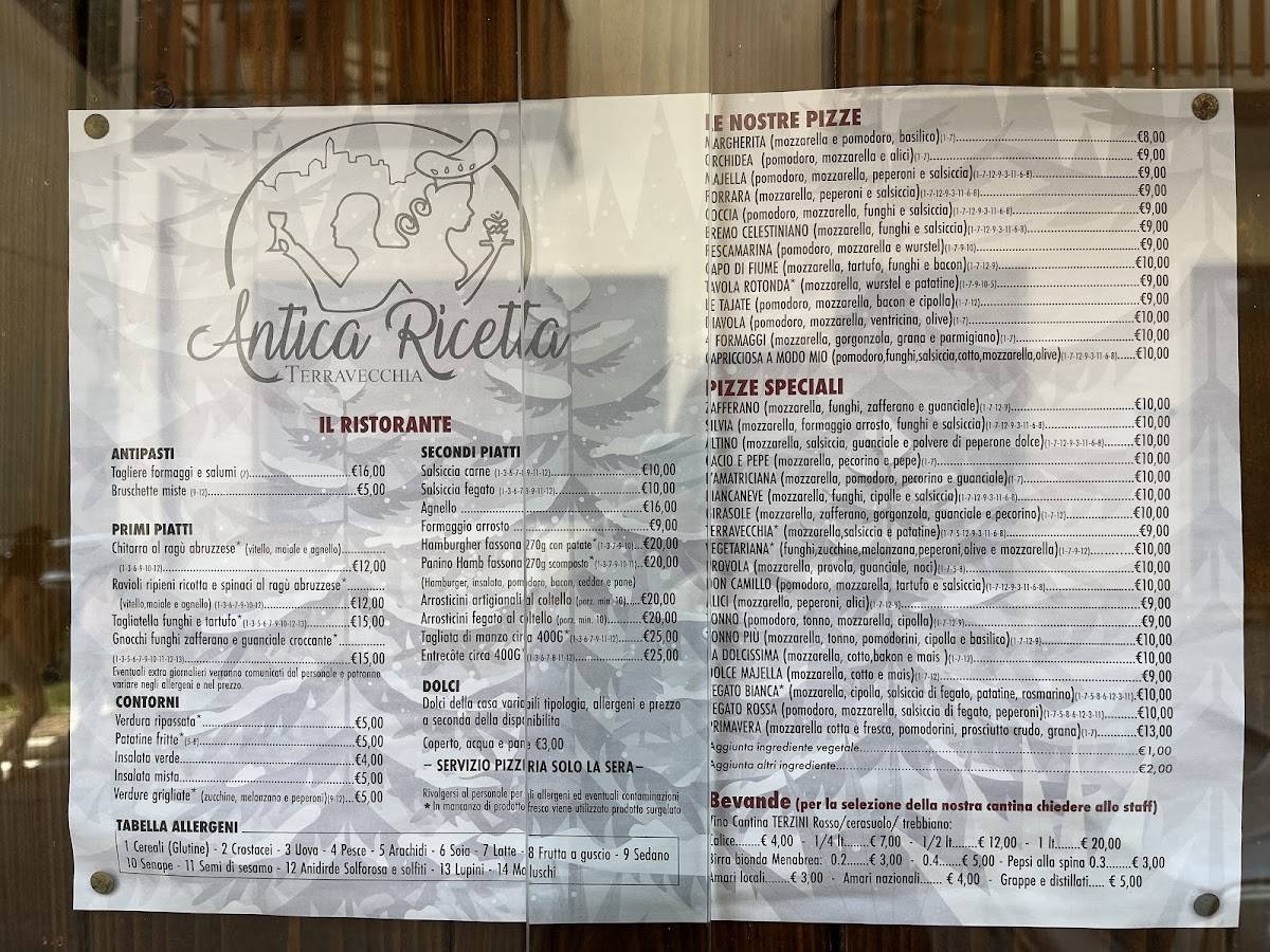 Menu di Ristorante Antica Ricetta 