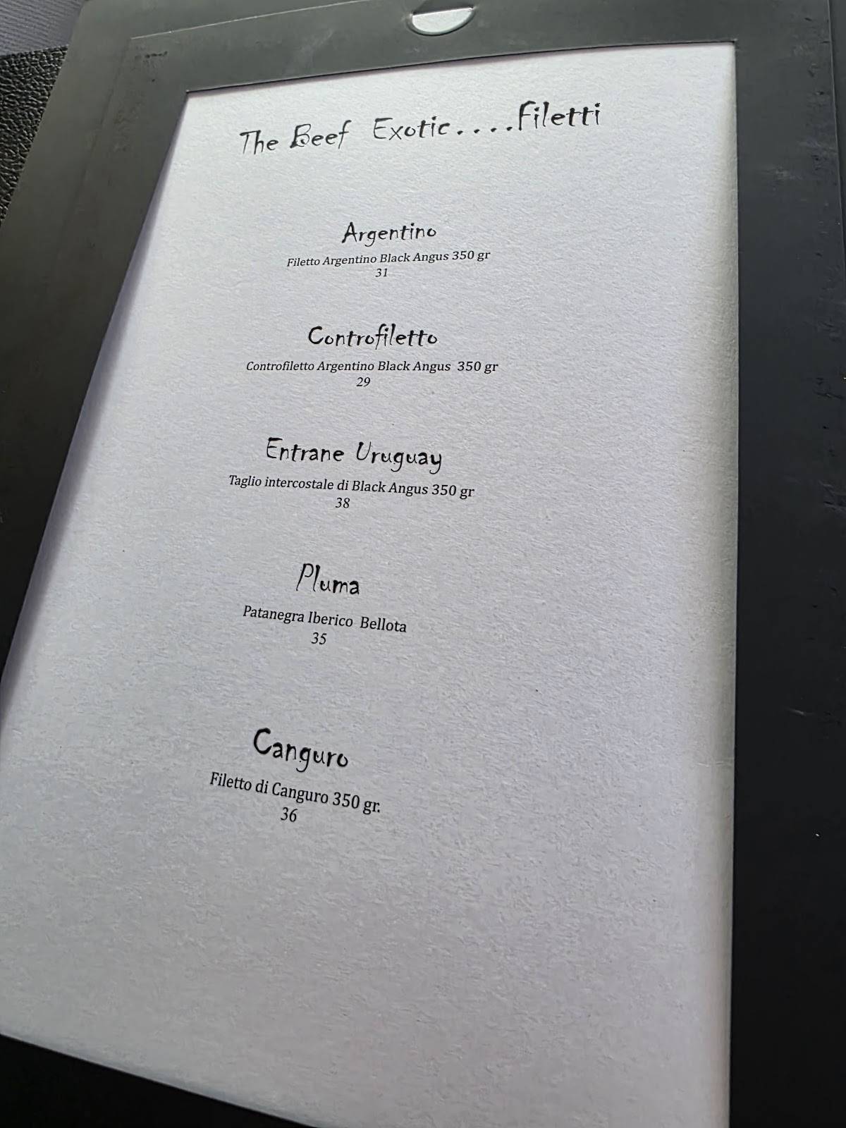 Menu di Ristorante Argentèe 