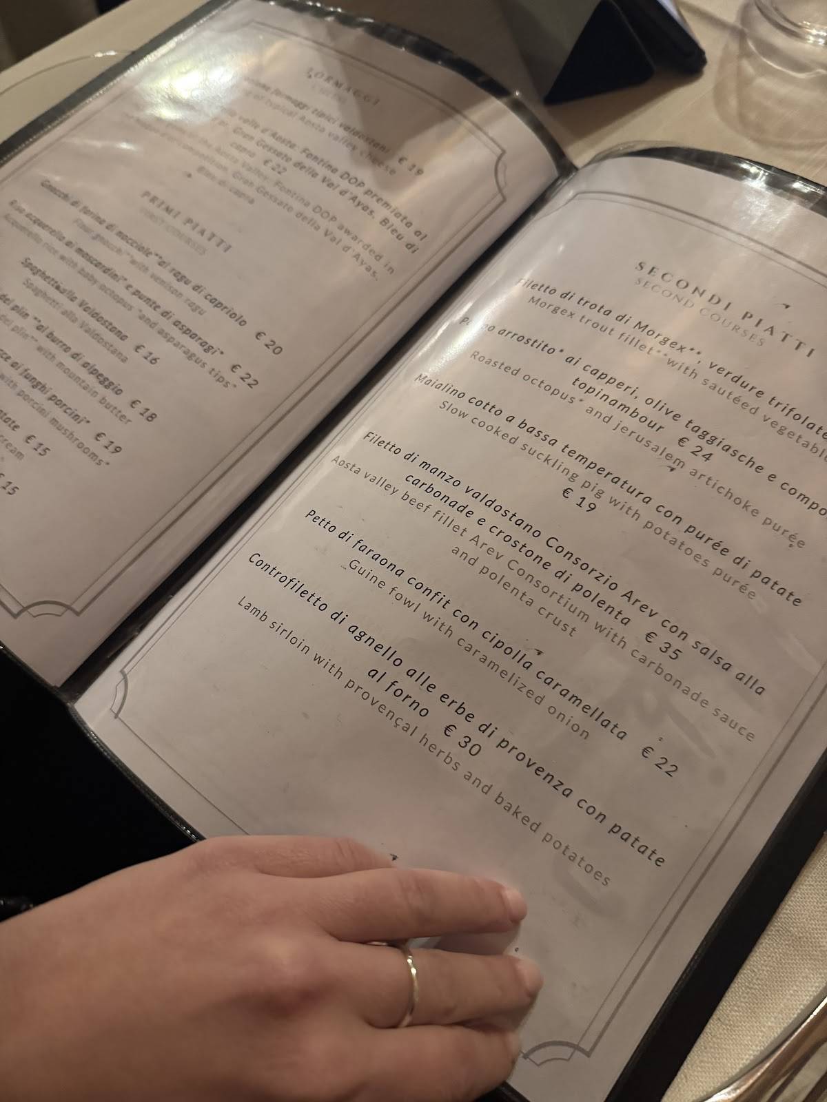 Menu di Ristorante Aria 
