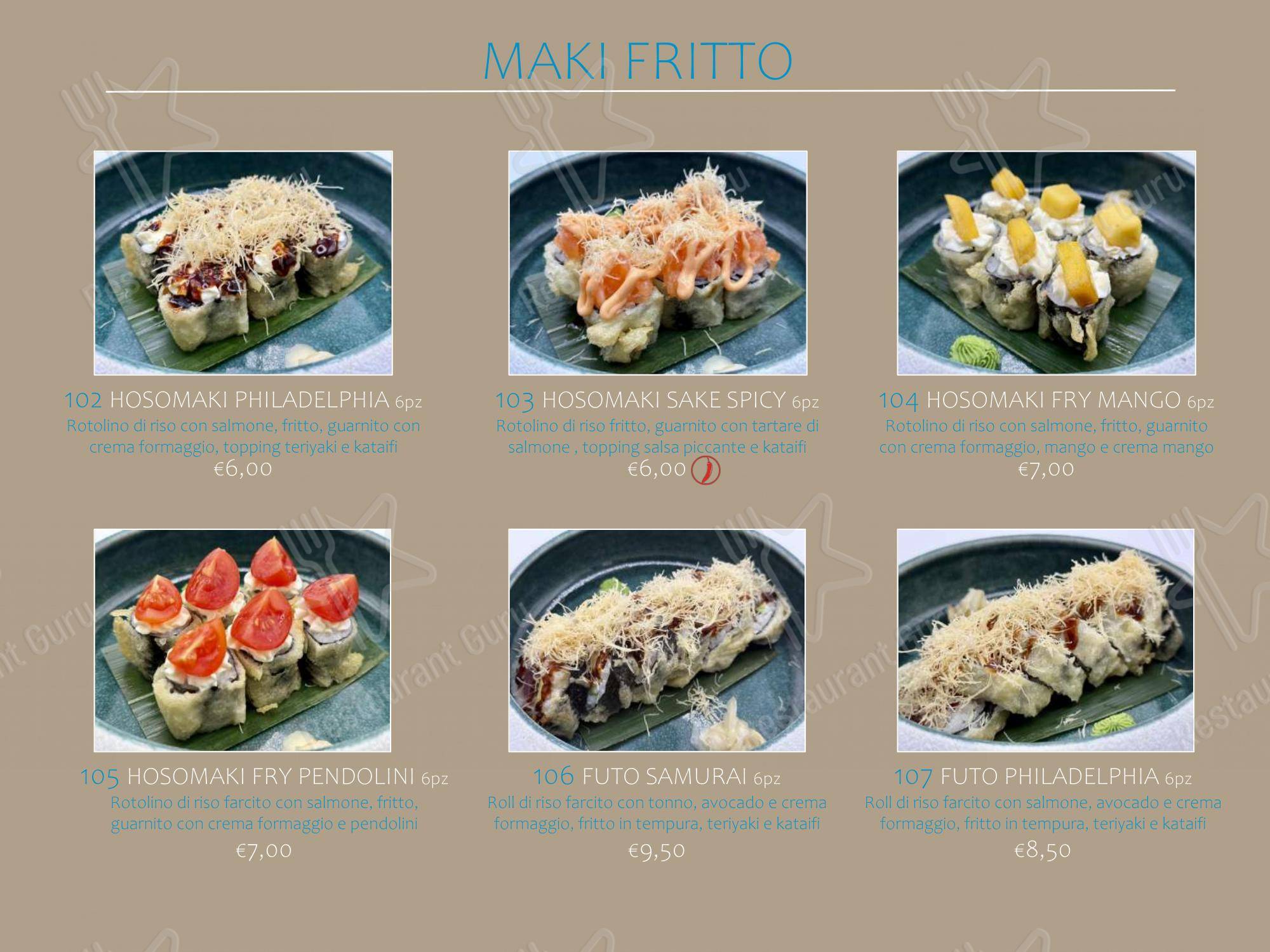 Menu di Ristorante Asia - Menu