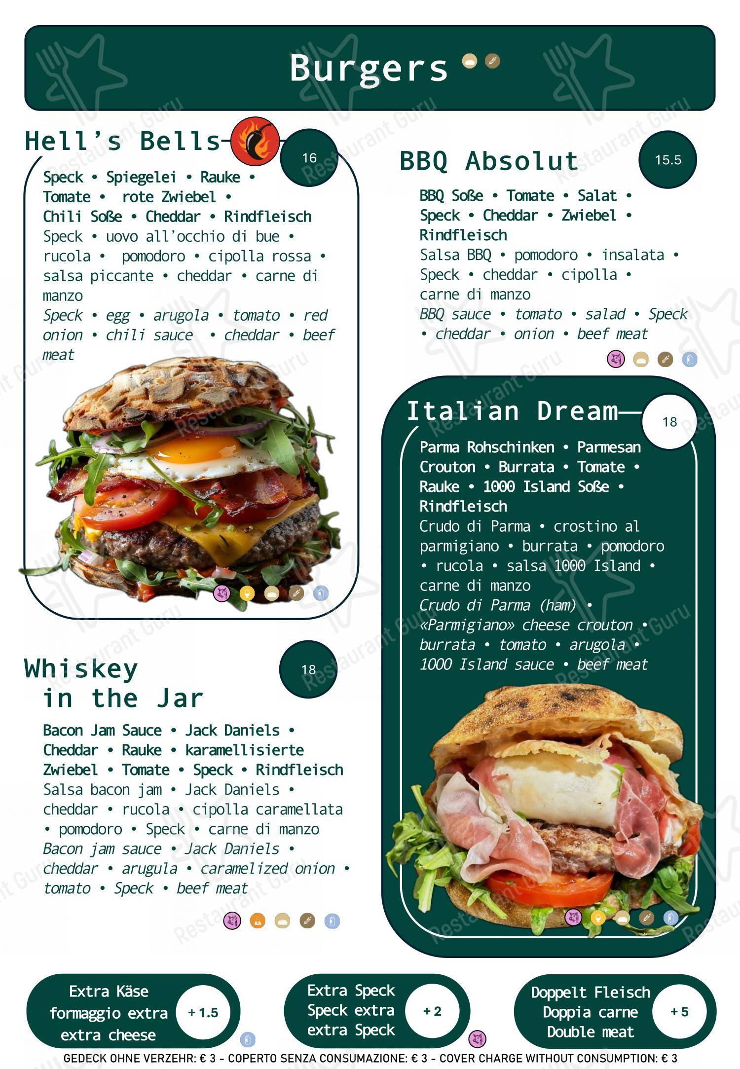 Menu per Ristorante Cafè Flora Alpin Roof in Fie allo Sciliar