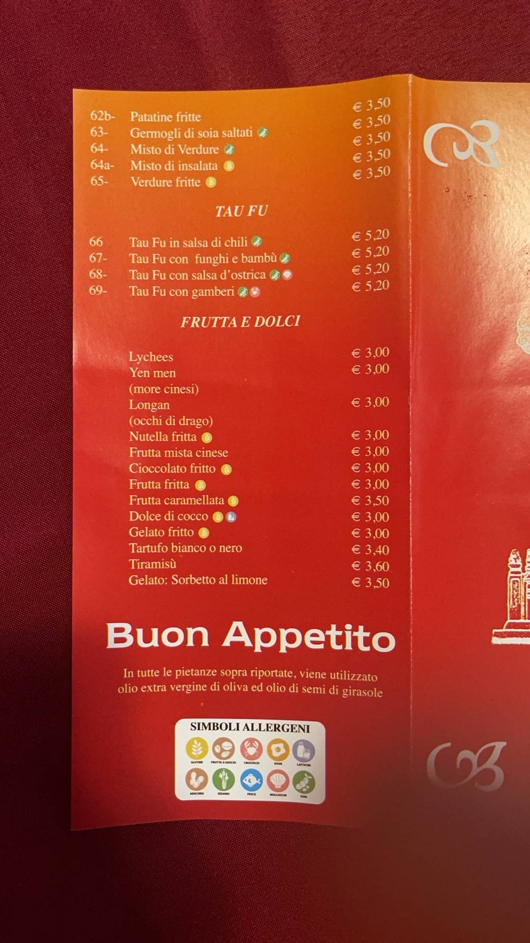 Menu di Ristorante Cinese Chinatown 
