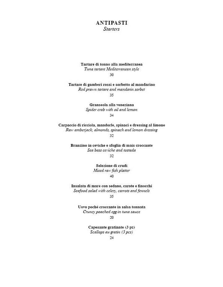 Menu di Da Giacomo 