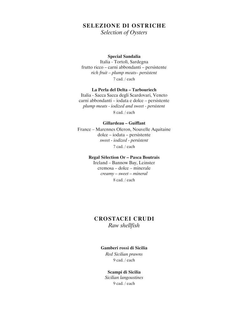 Menu di Da Giacomo 