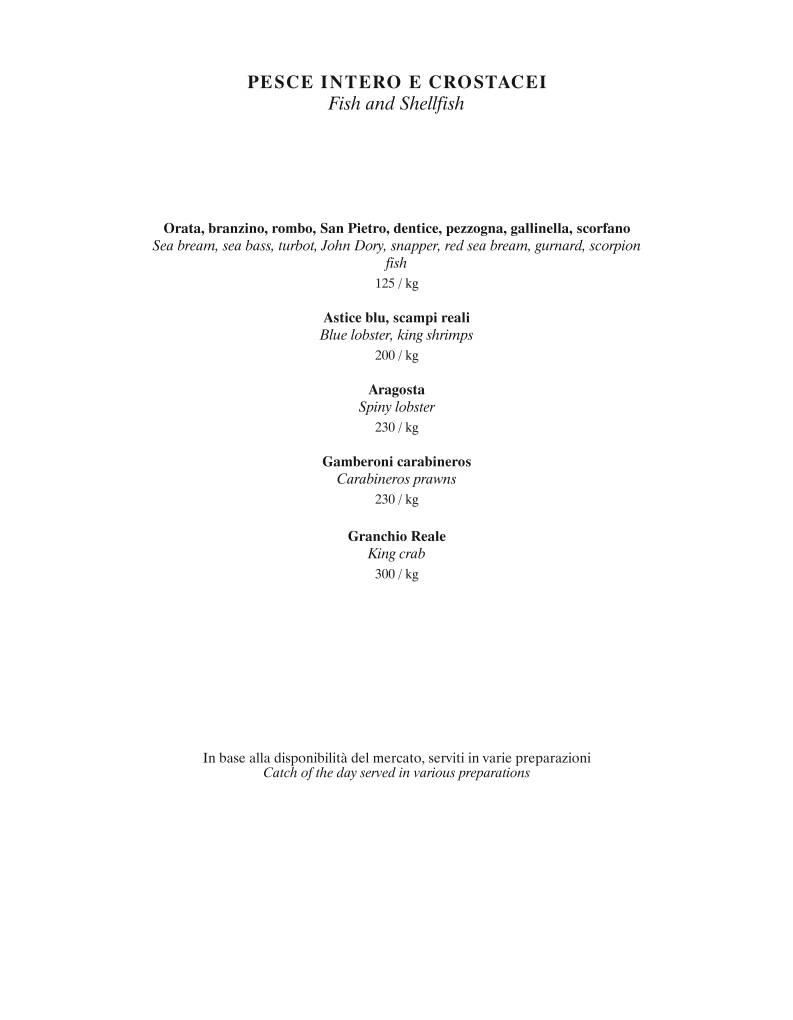 Menu di Da Giacomo 