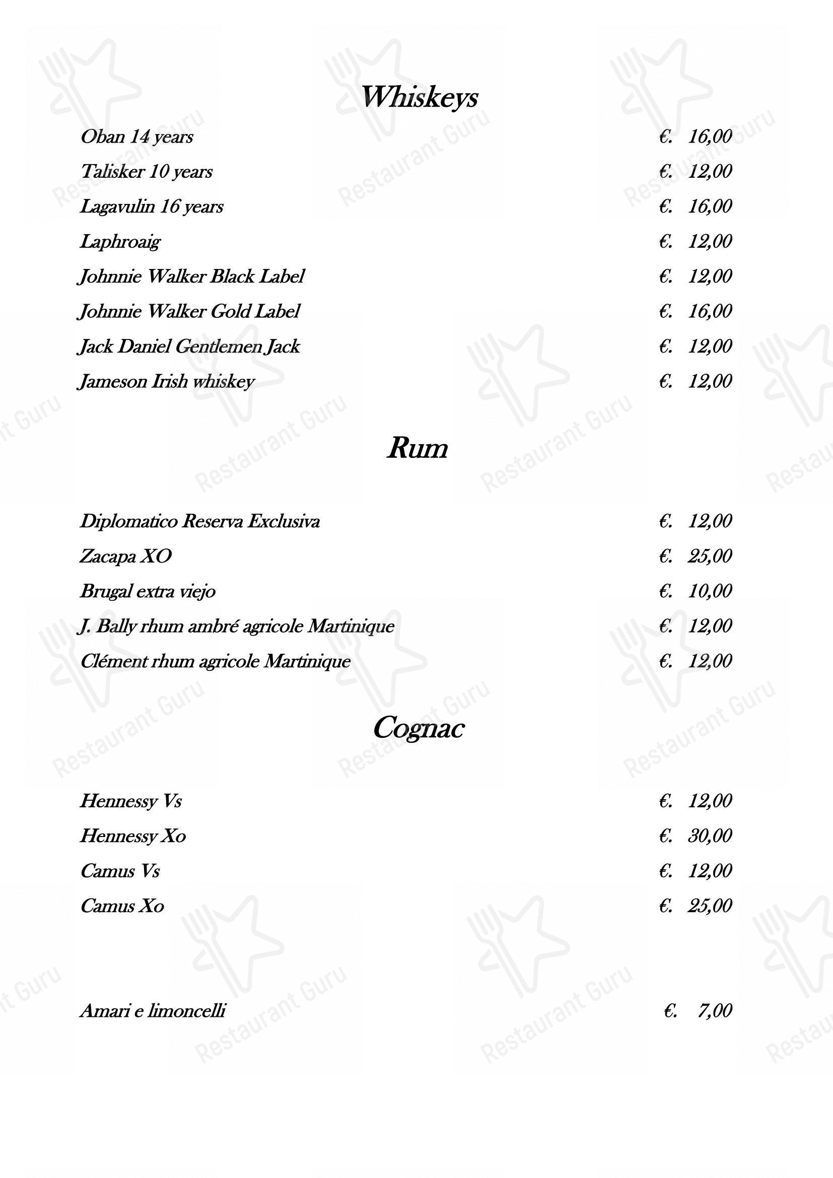 Menu bar per Ristorante Fortunato al Pantheon ristorante