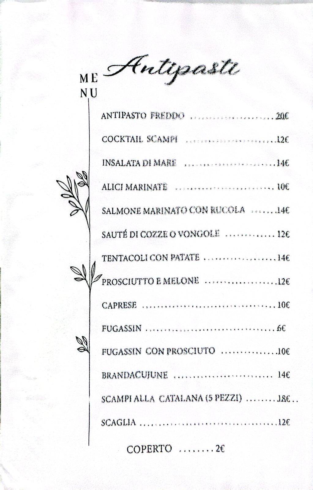 Menu di Ristorante Il Grillo Parlante 
