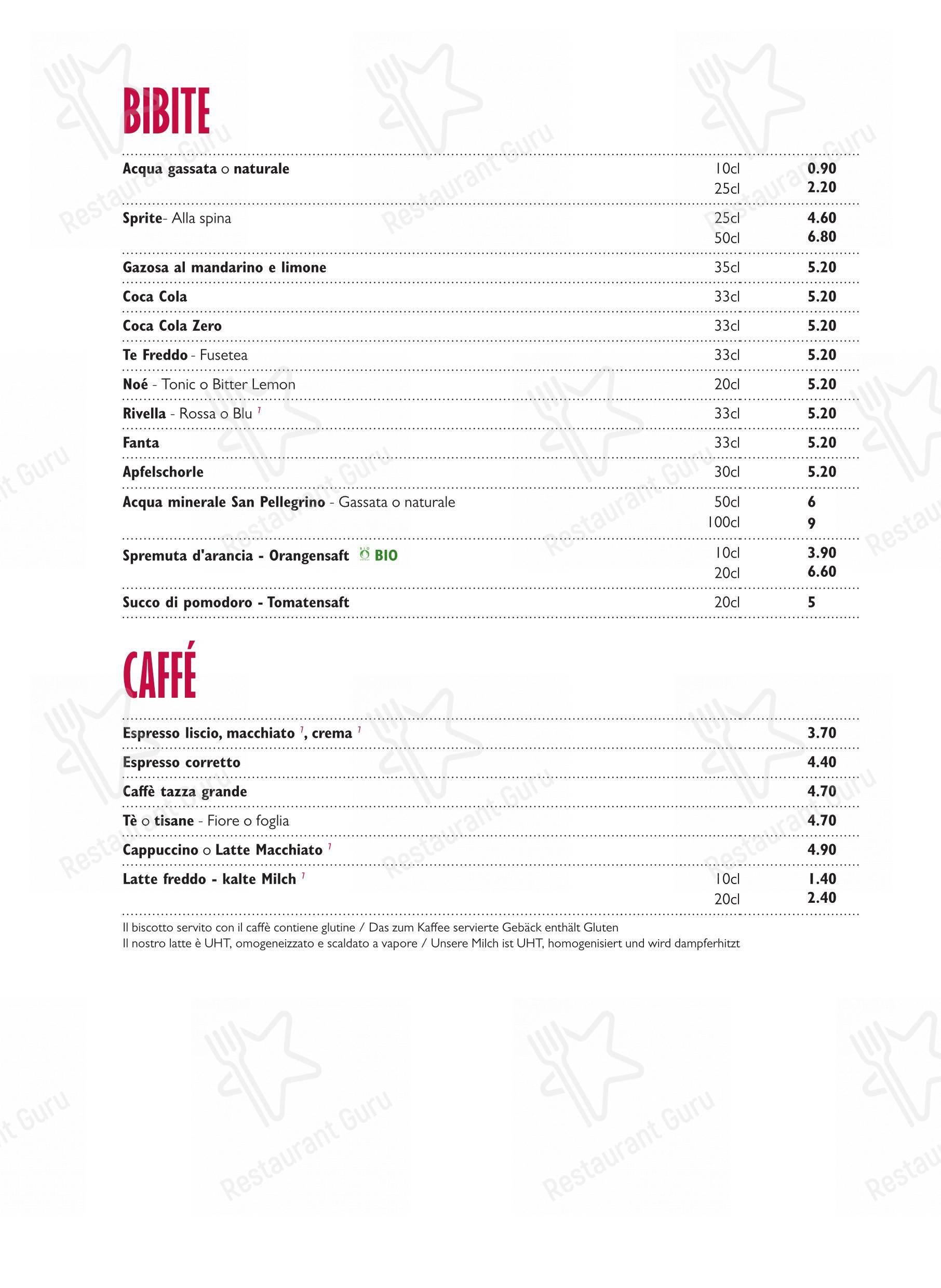 Menu per Ristorante Grotto Broggini in Losone