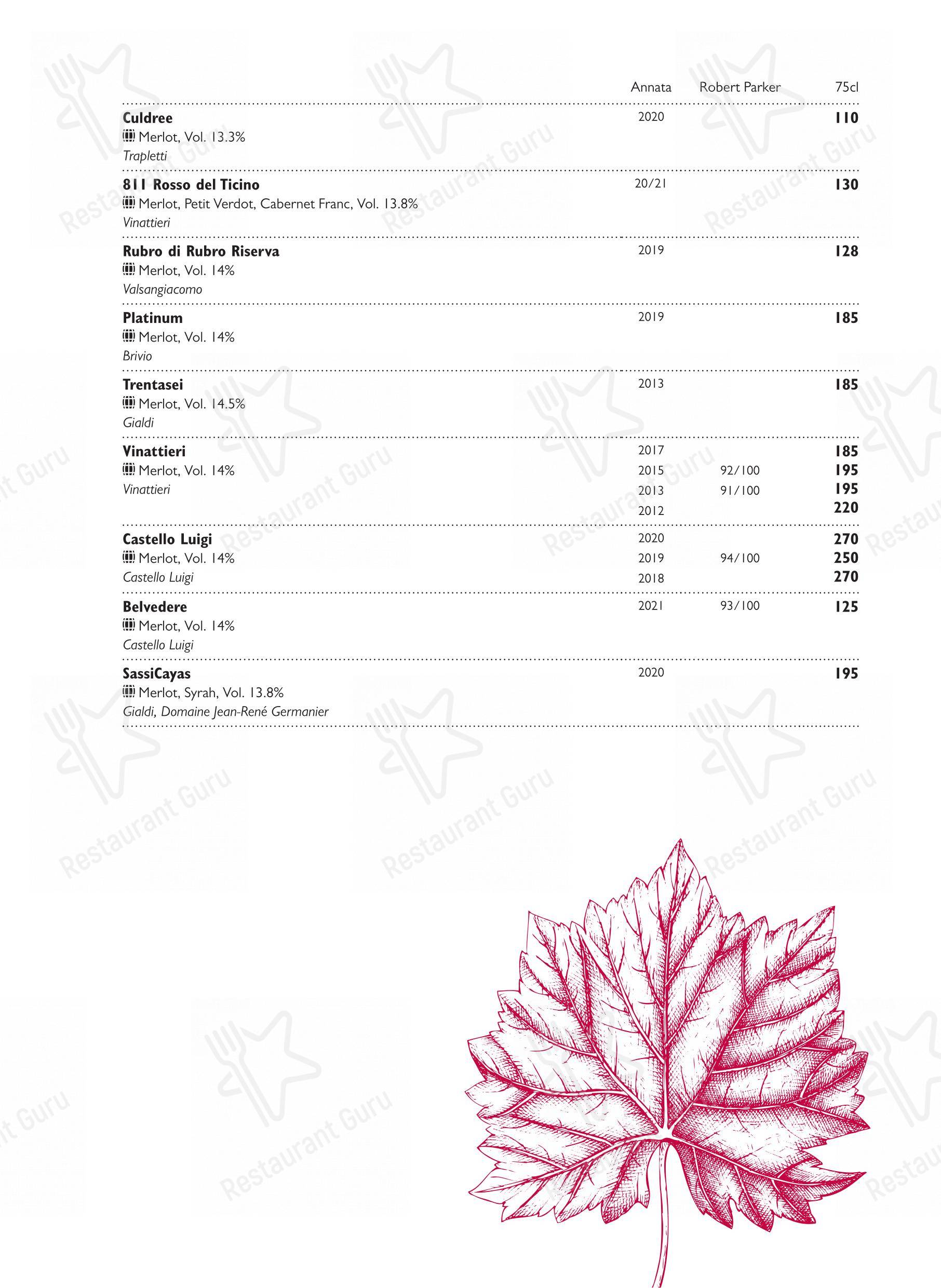 Menu per Ristorante Grotto Broggini in Losone
