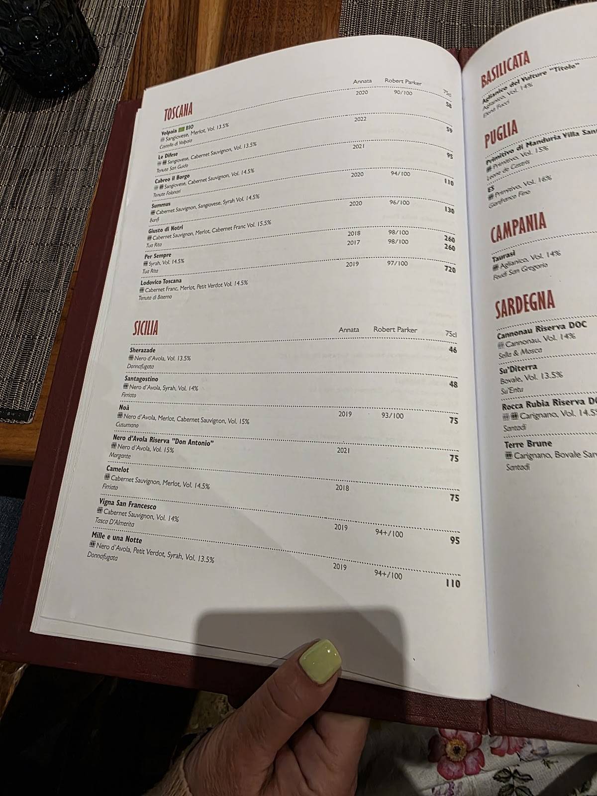 Menu di Ristorante Grotto Broggini 