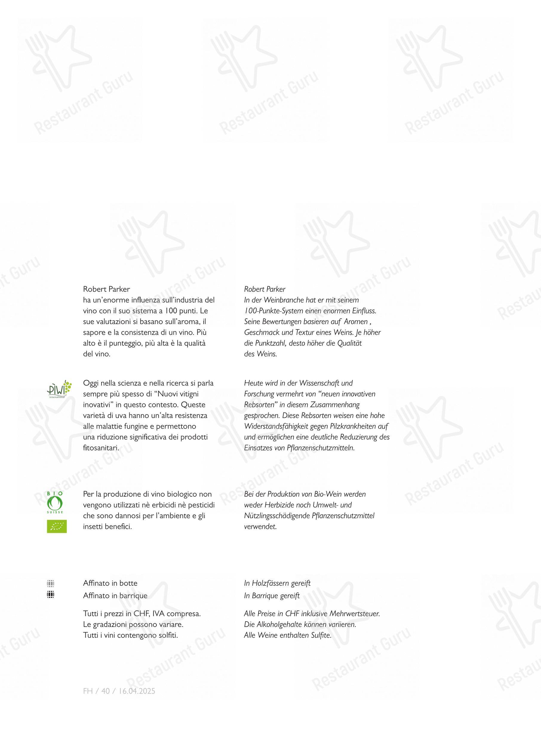 Menu di Ristorante Grotto Broggini - Menu