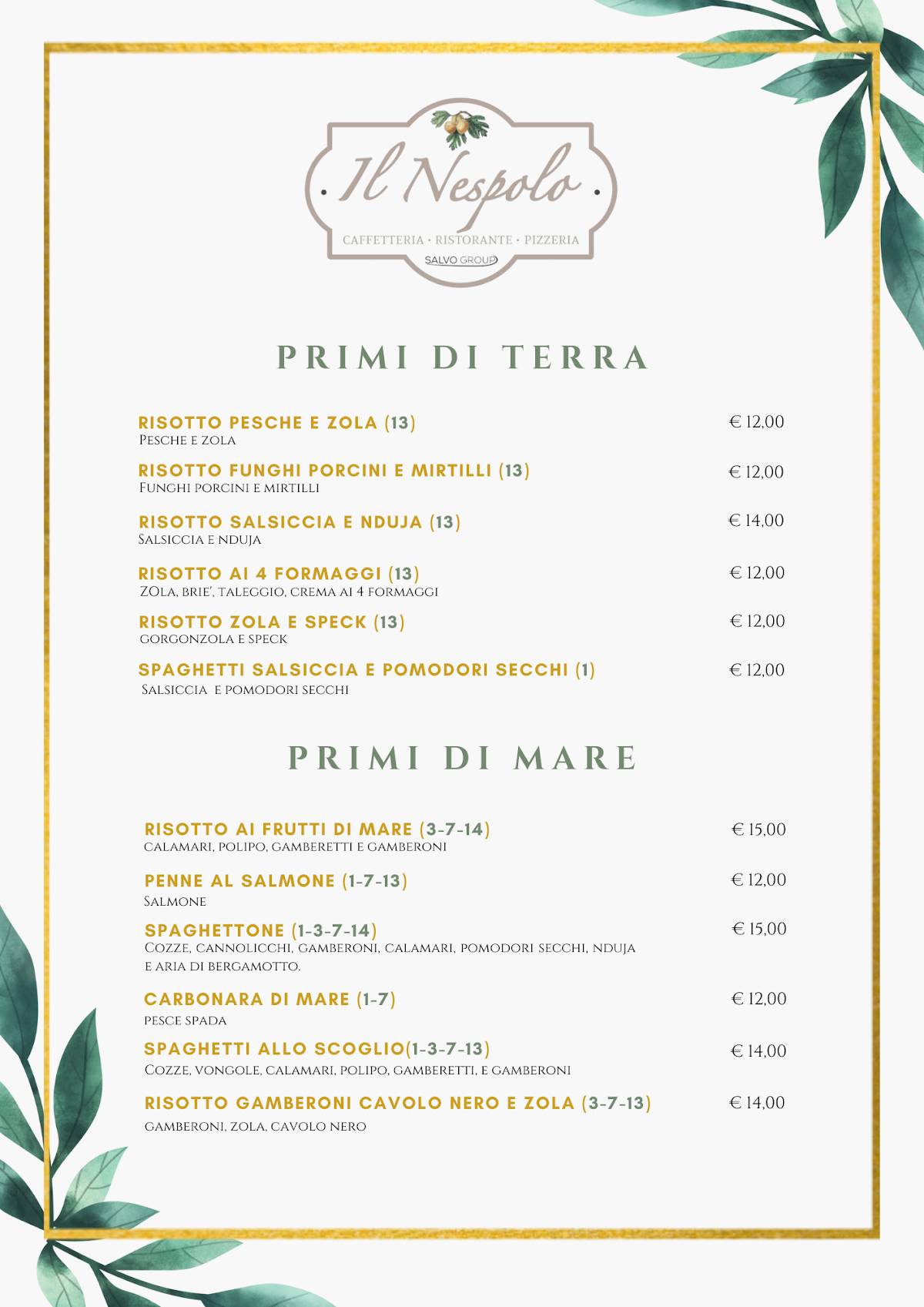 Menu di Ristorante Il Nespolo 