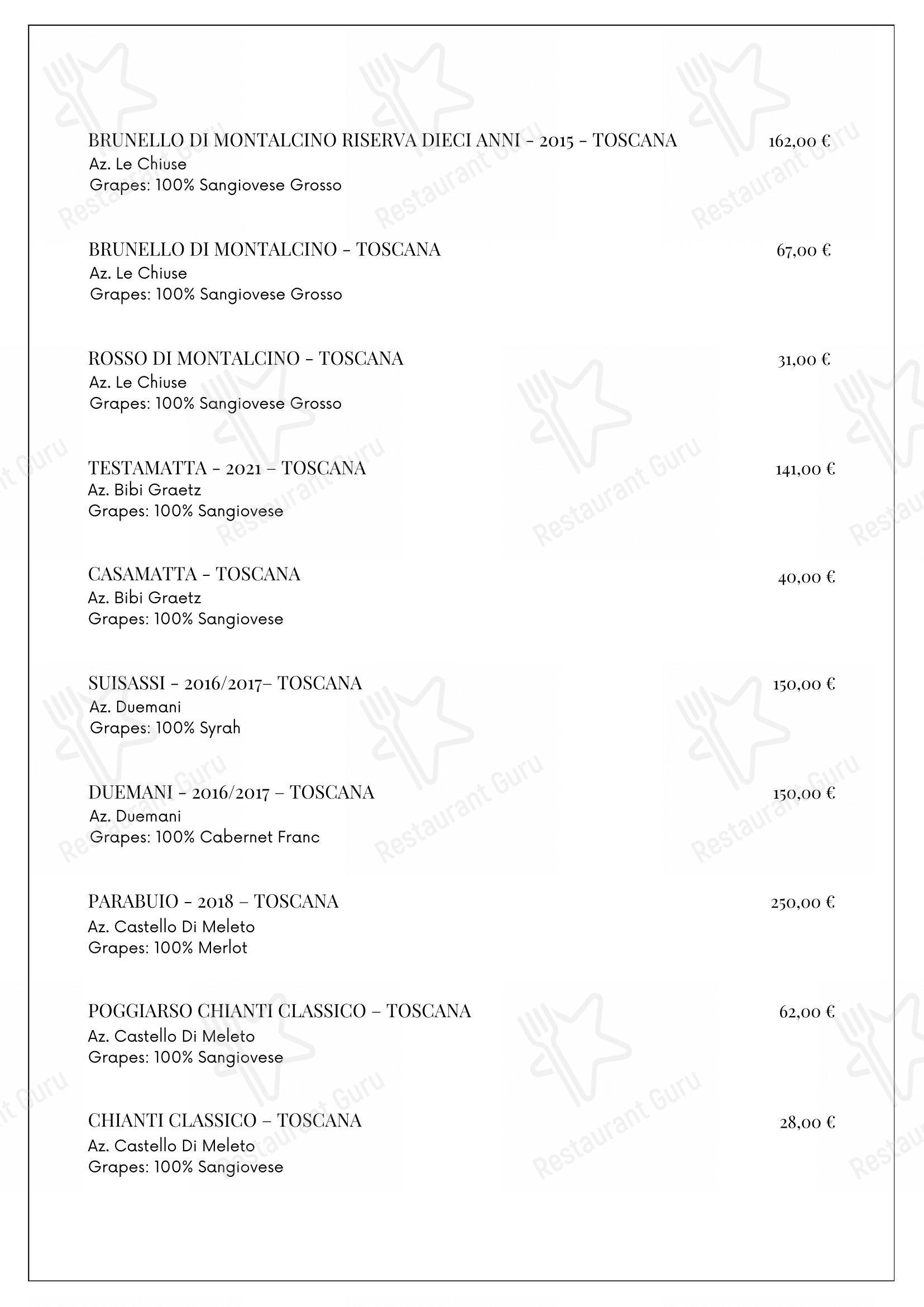 Menu di Ristorante Il Castello - Коктейльная карта