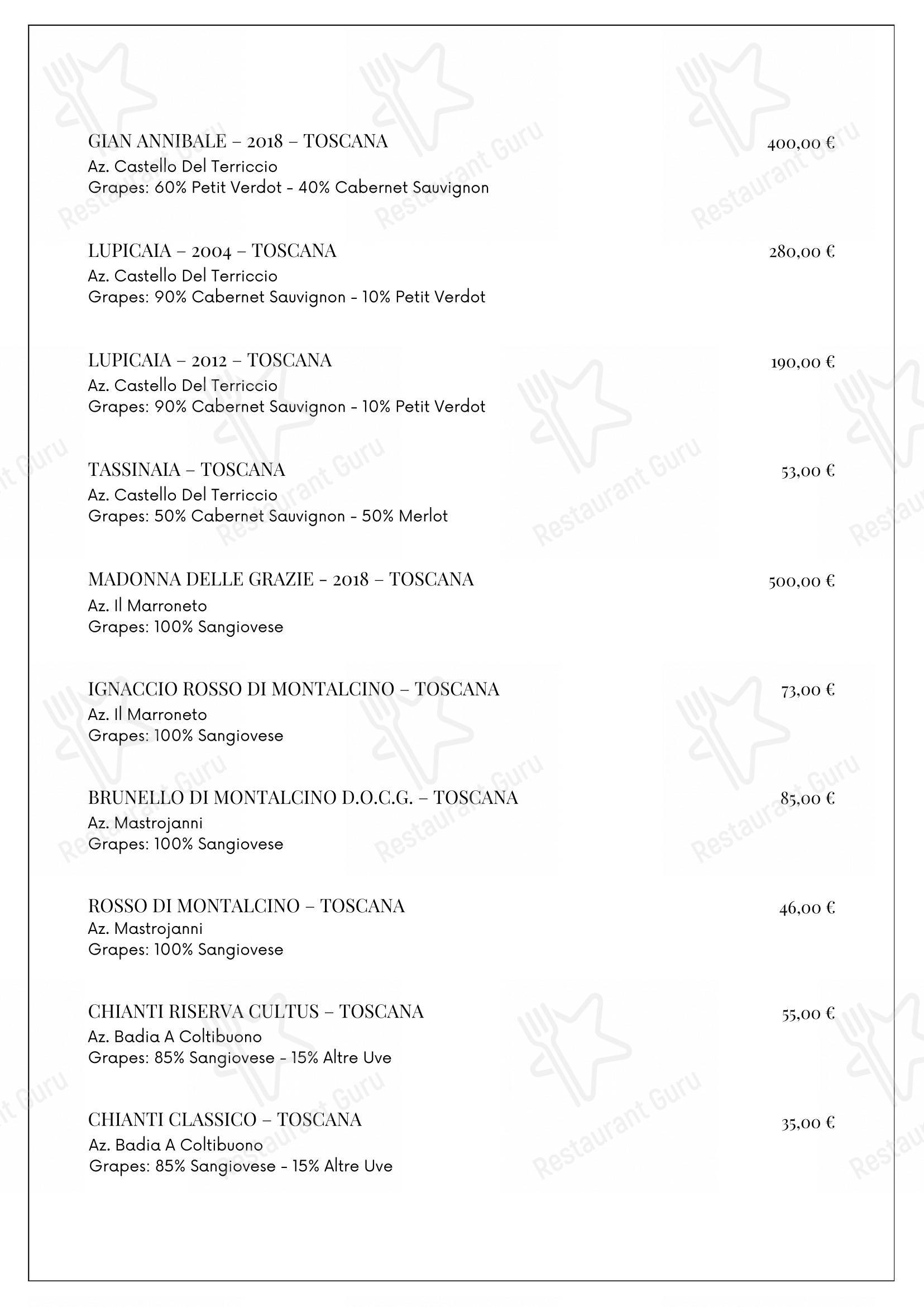 Коктейльная карта per Ristorante Il Castello ristorante