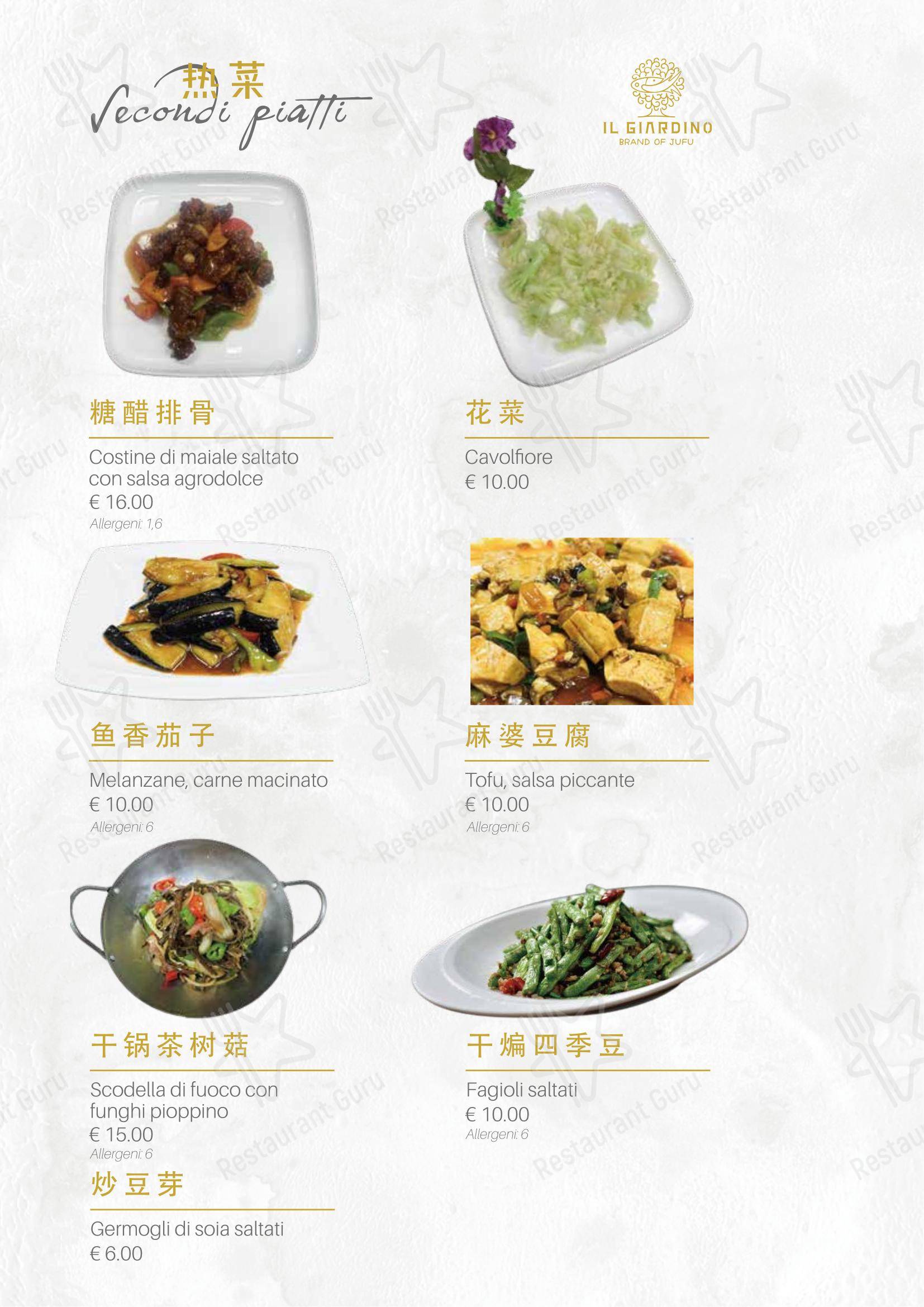 Menu per Ristorante Il Giardino in Prato