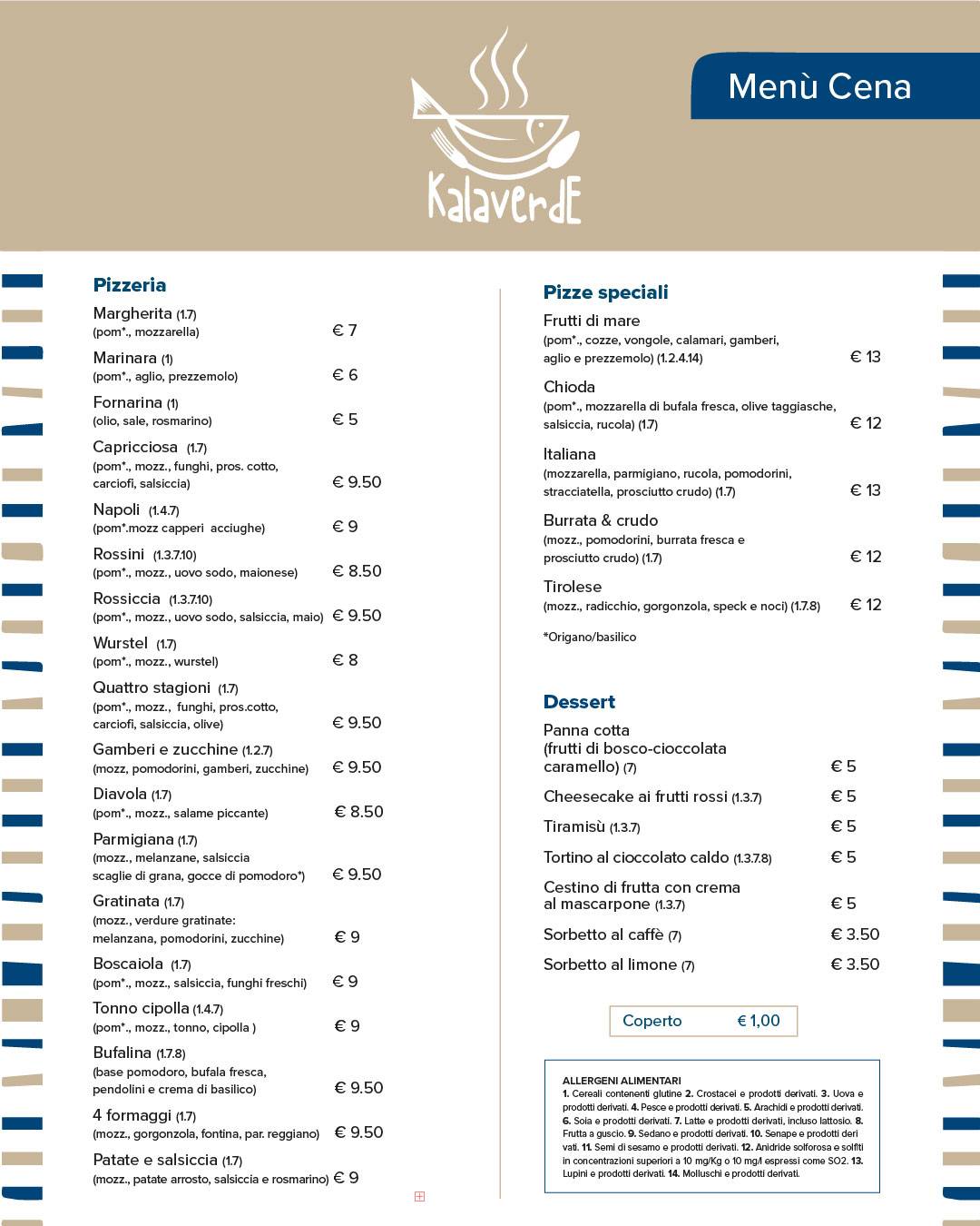 Menu di Ristorante Kalaverde 