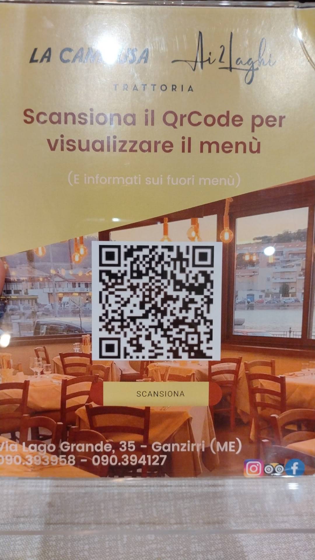 Menu di Ristorante La Cambusa ai 2 Laghi 