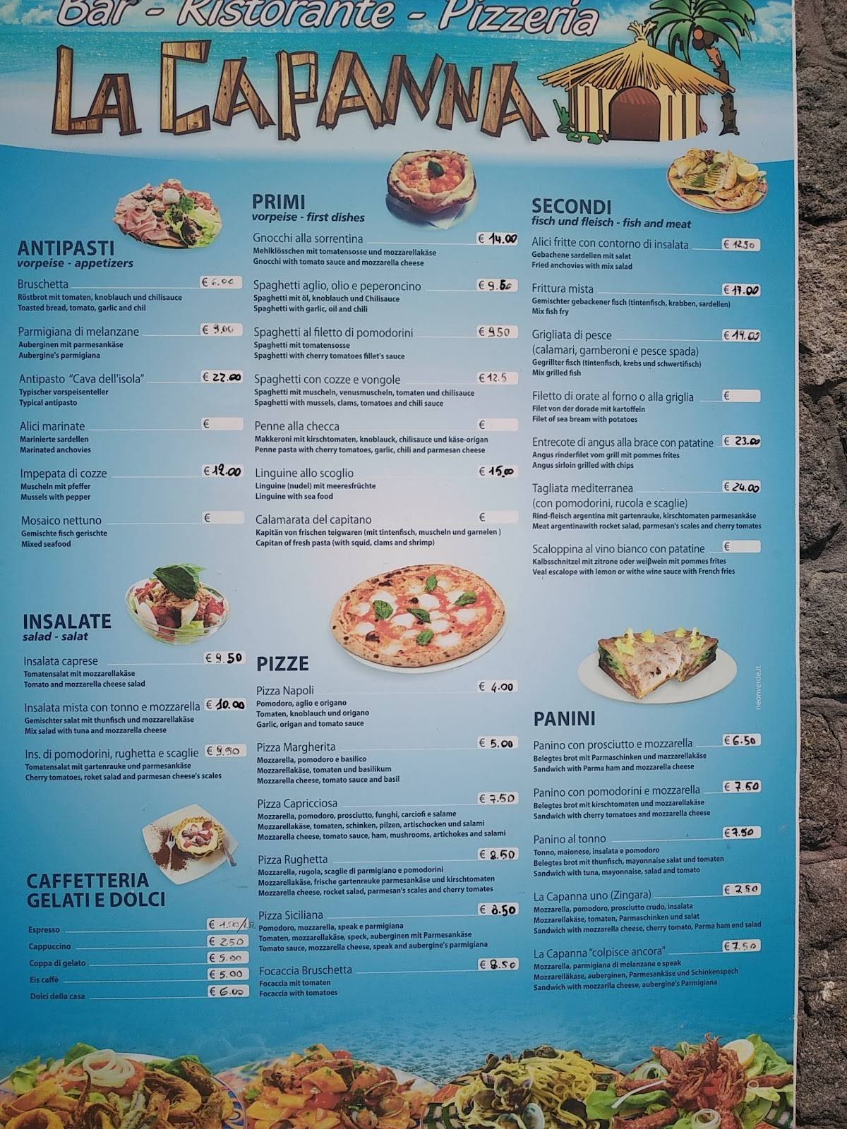 Menu di Ristorante La Capanna 