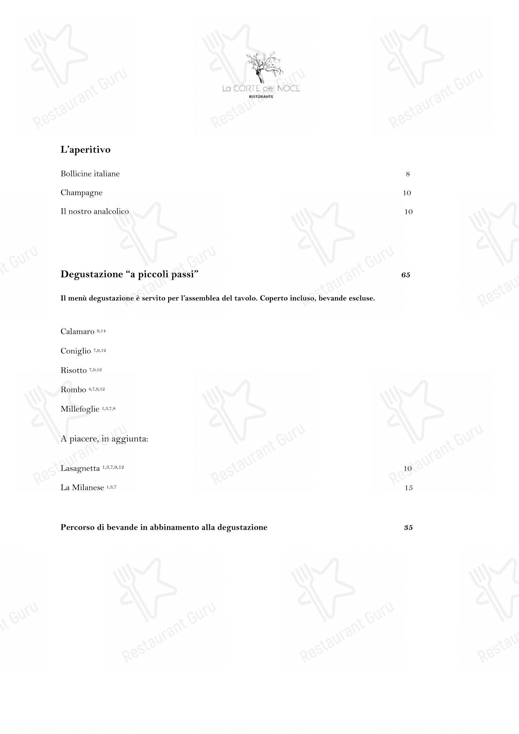 Menu bar per Ristorante La Corte Del Noce ristorante