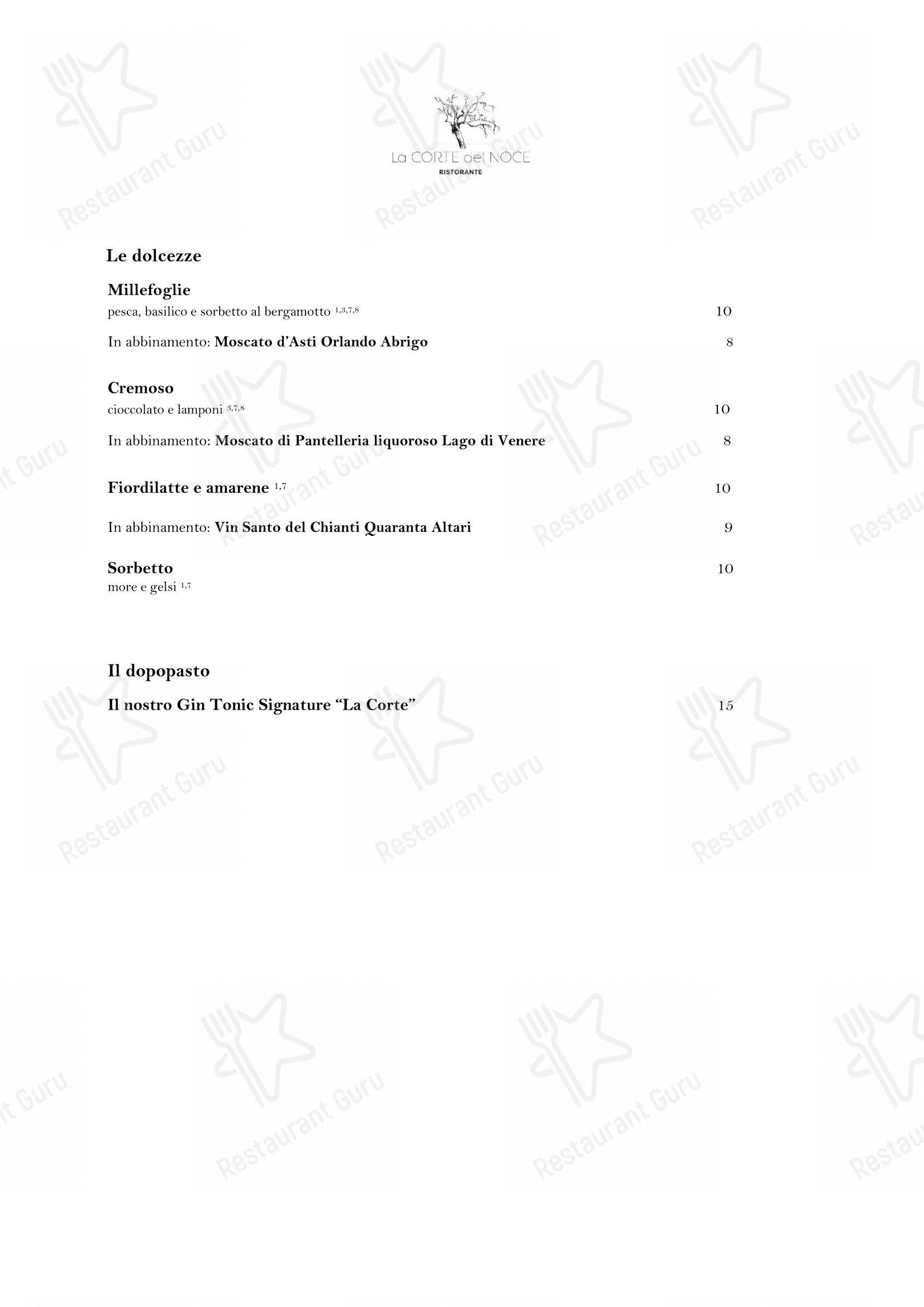 Menu bar per Ristorante La Corte Del Noce ristorante